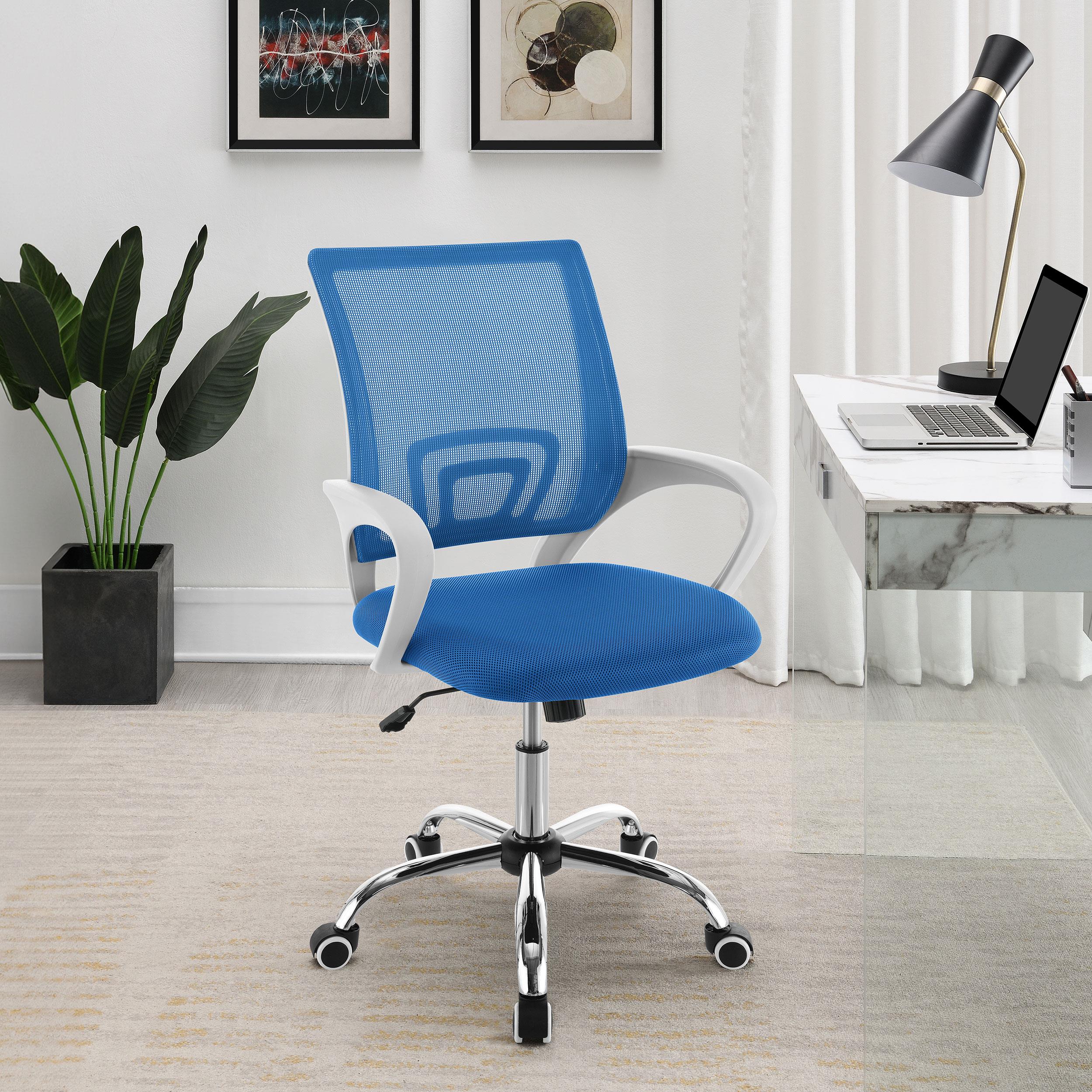 Felton Blue Upholstered Adjustable Home Office Desk Chair