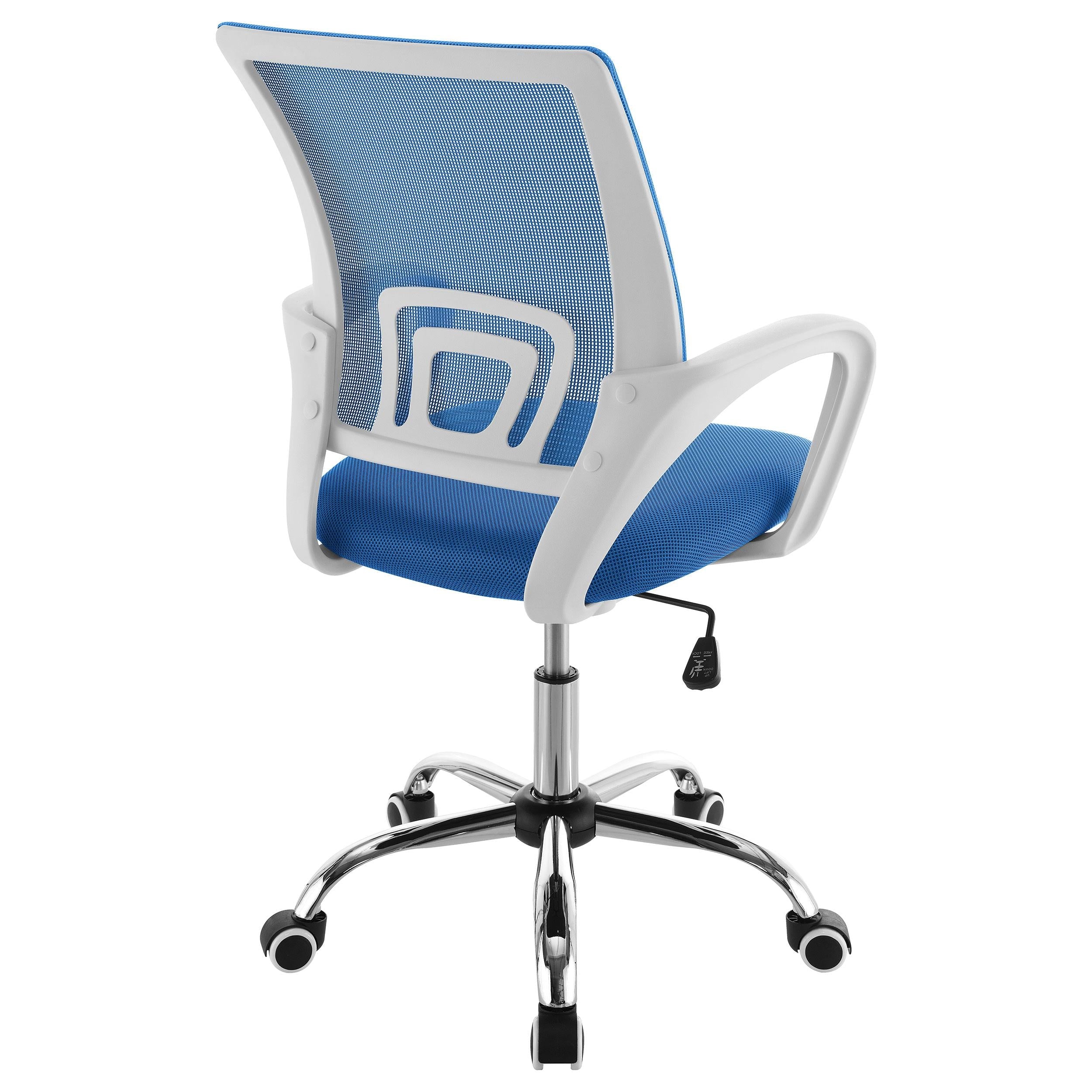 Felton Blue Upholstered Adjustable Home Office Desk Chair - Image 6