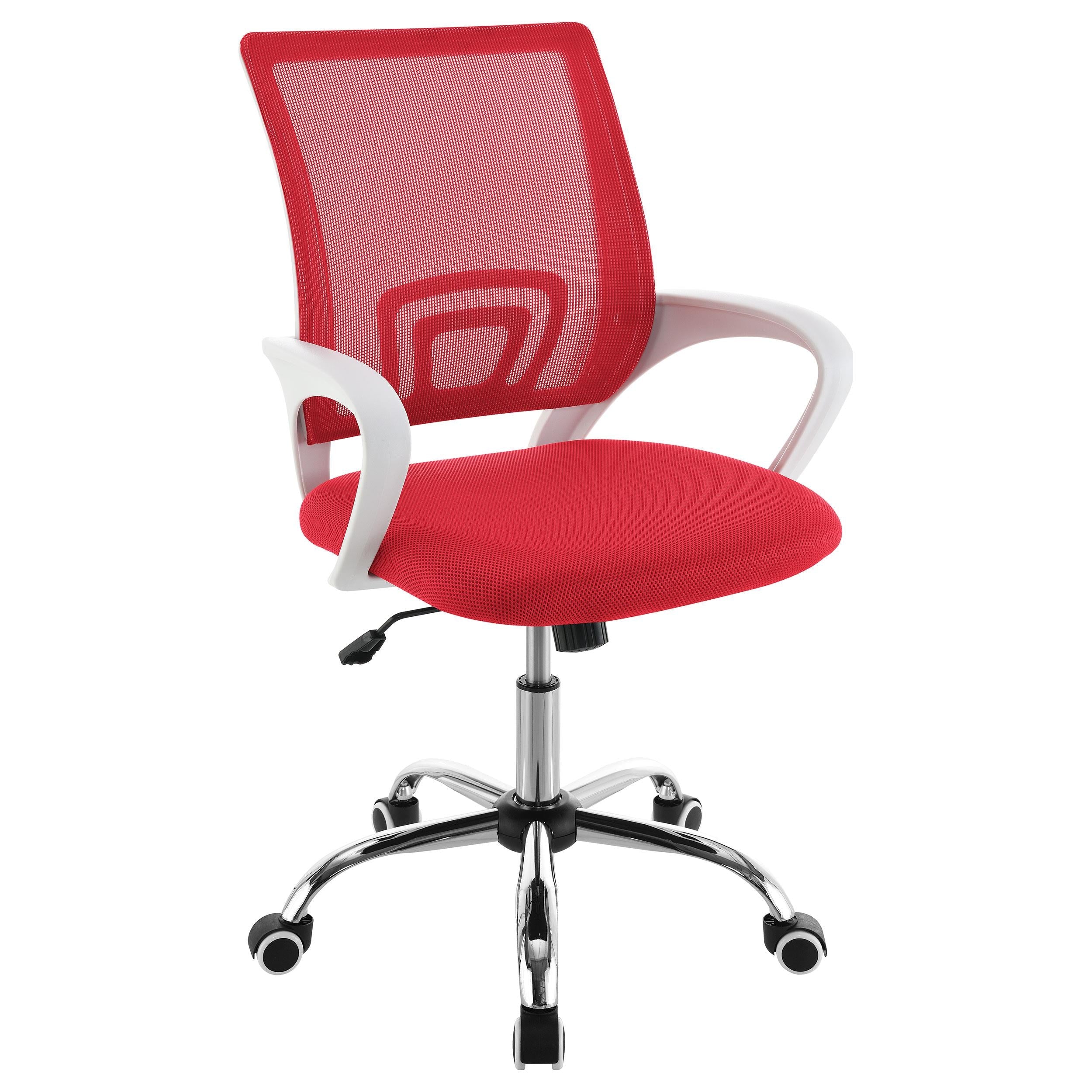 Felton Red Upholstered Adjustable Home Office Desk Chair - Image 3