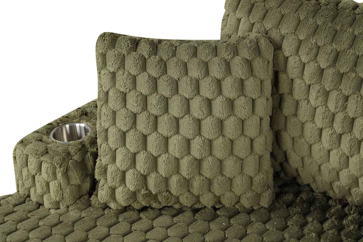 Ferryhill Olive Green 2-Arm Chaise - Image 5