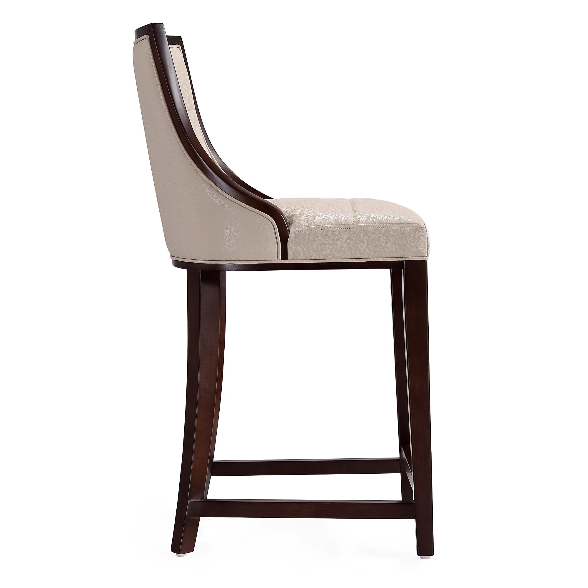 Fifth Ave Counter Stool in Cream and Dark Walnut - Image 5