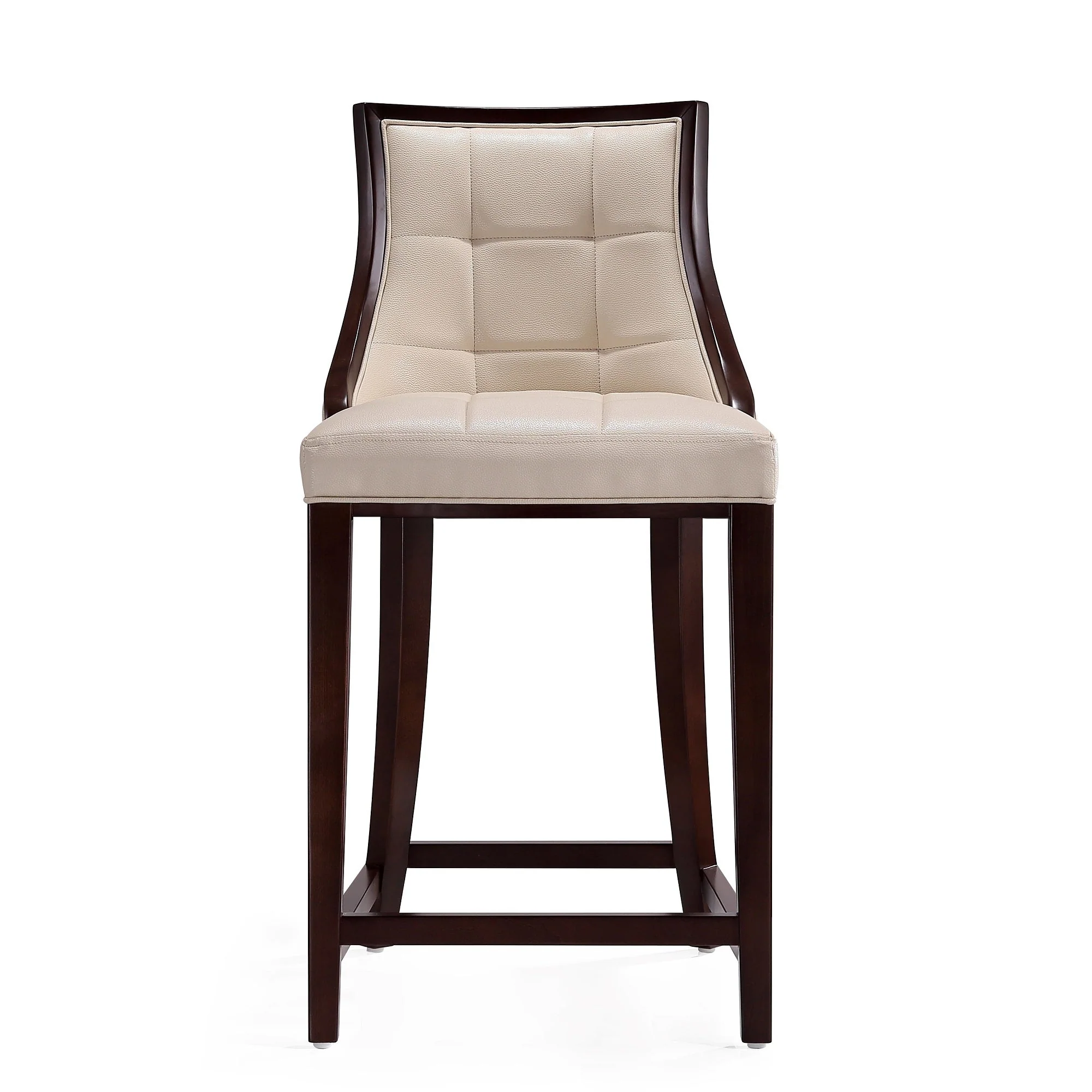 Fifth Ave Counter Stool in Cream and Dark Walnut (set of 2) - Image 5