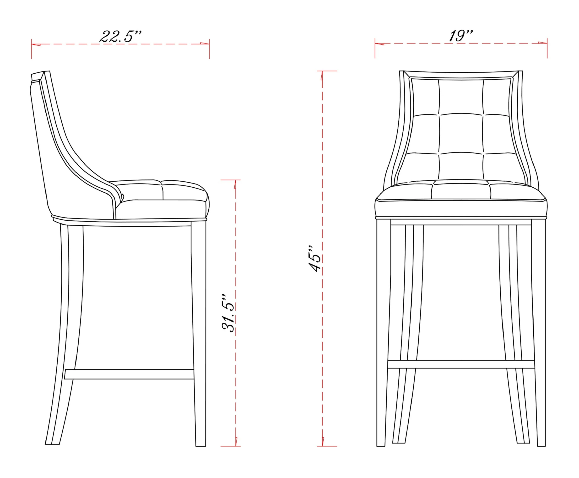 Fifth Avenue Bar Stool in Pearl White and Walnut - Image 3