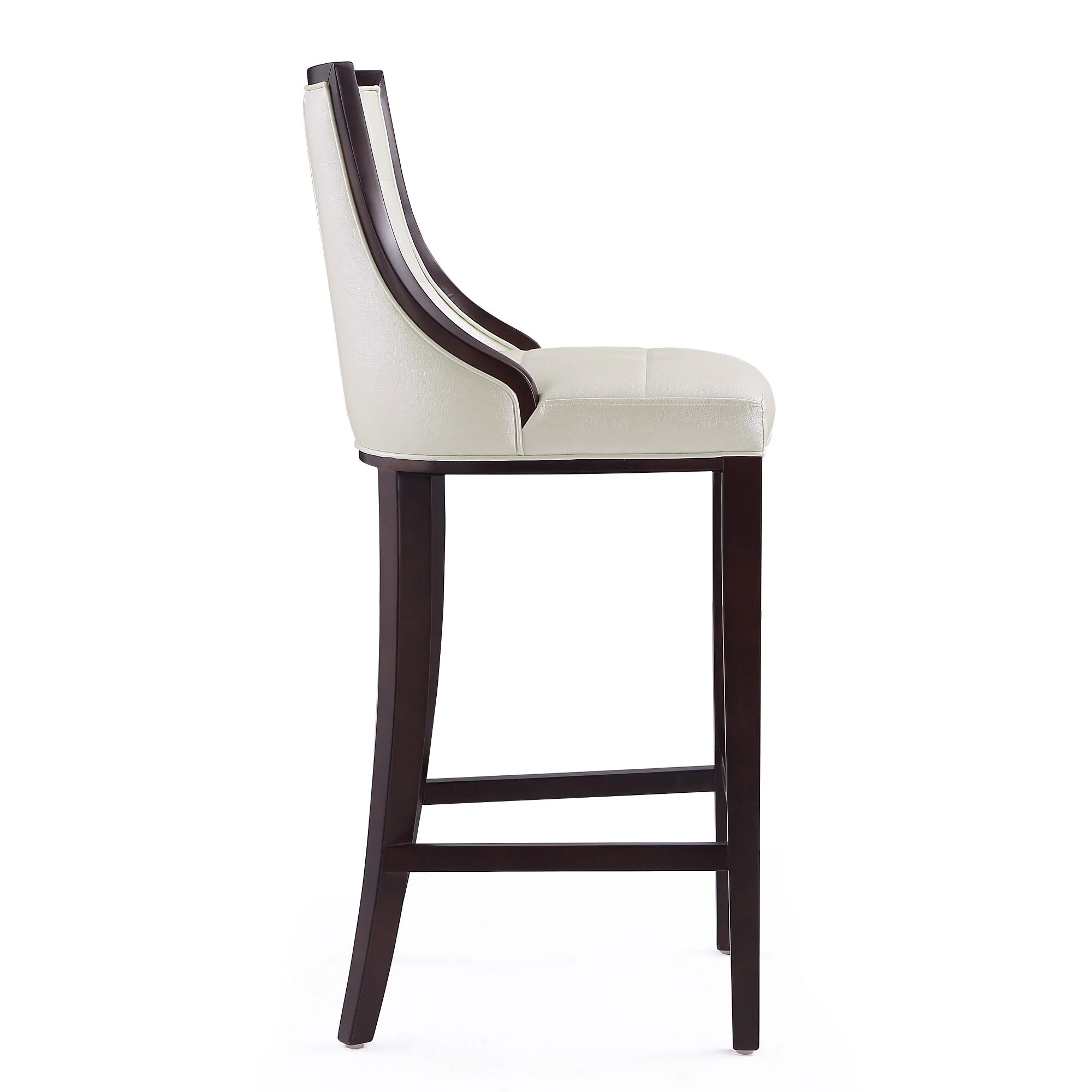 Fifth Avenue Bar Stool in Pearl White and Walnut (set of 3) - Image 6