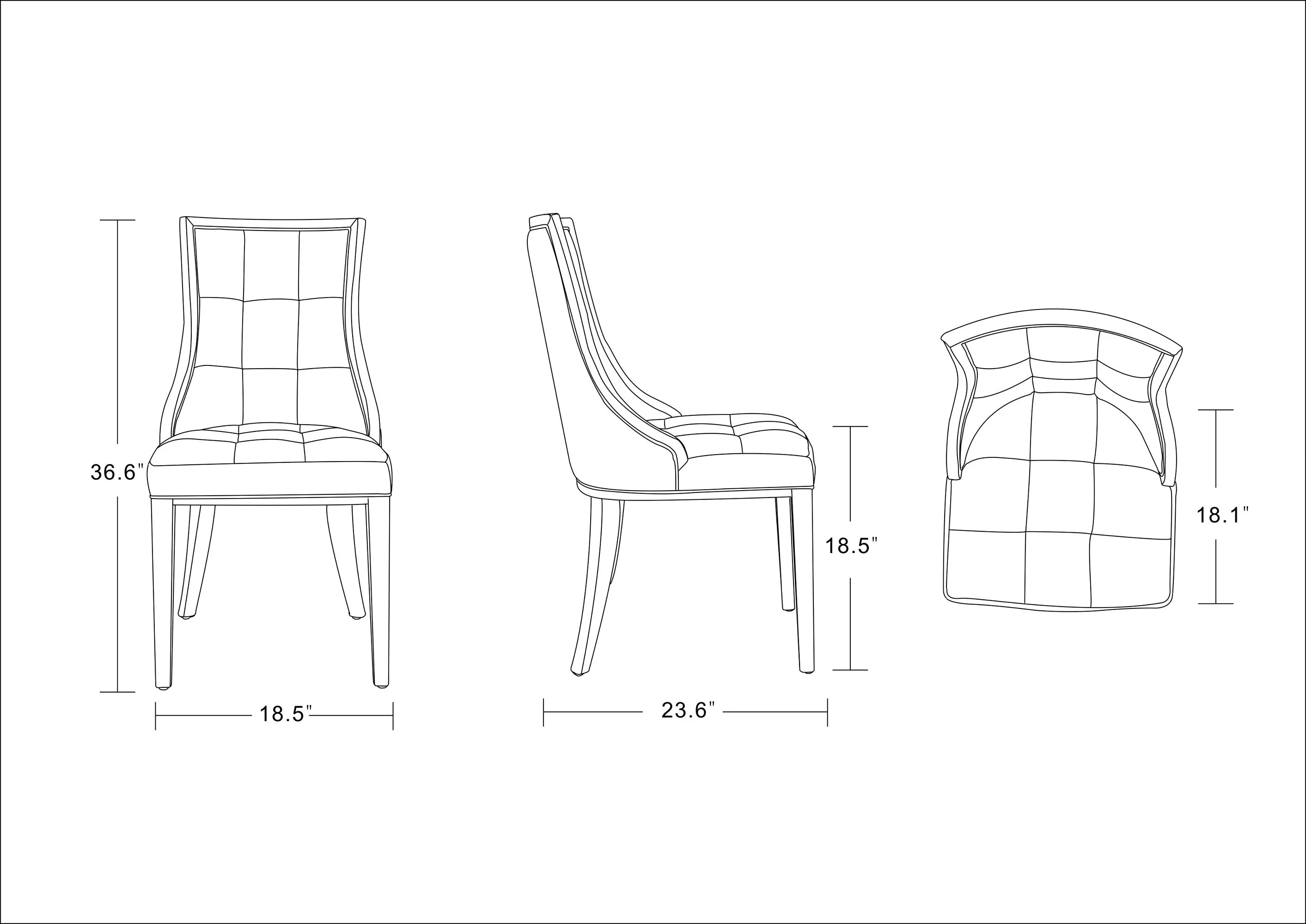 Fifth Avenue Faux Leather and Velvet Dining Chair in Tan and Walnut (set of 4) - Image 3
