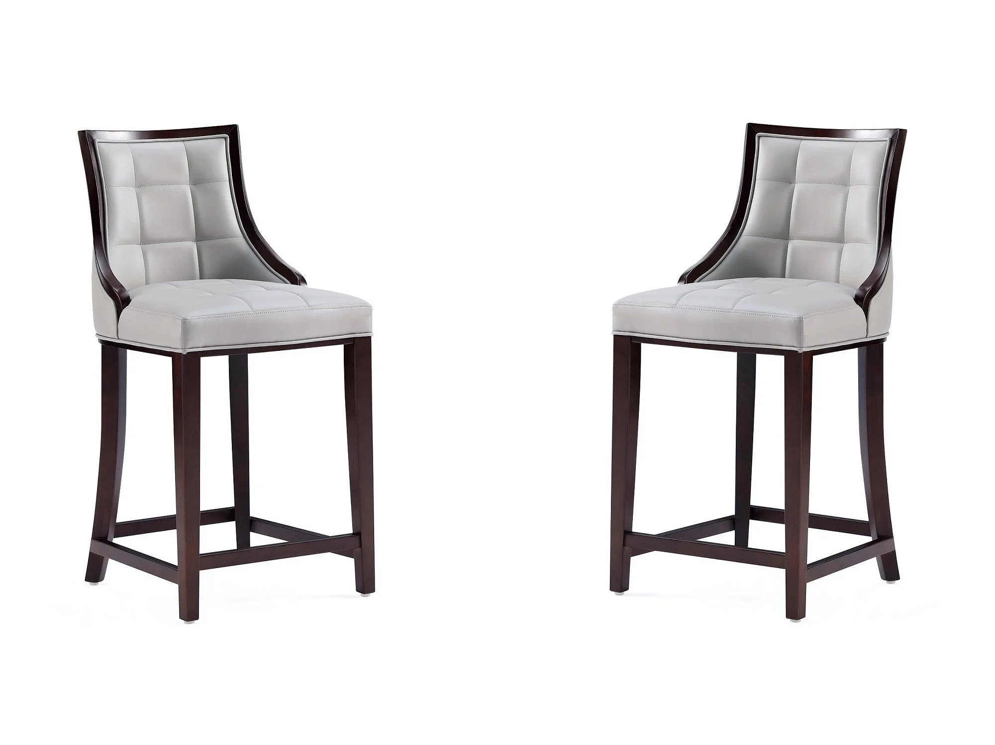 Fifth Avenue Faux Leather Counter Stool in Light Grey (set of 2)