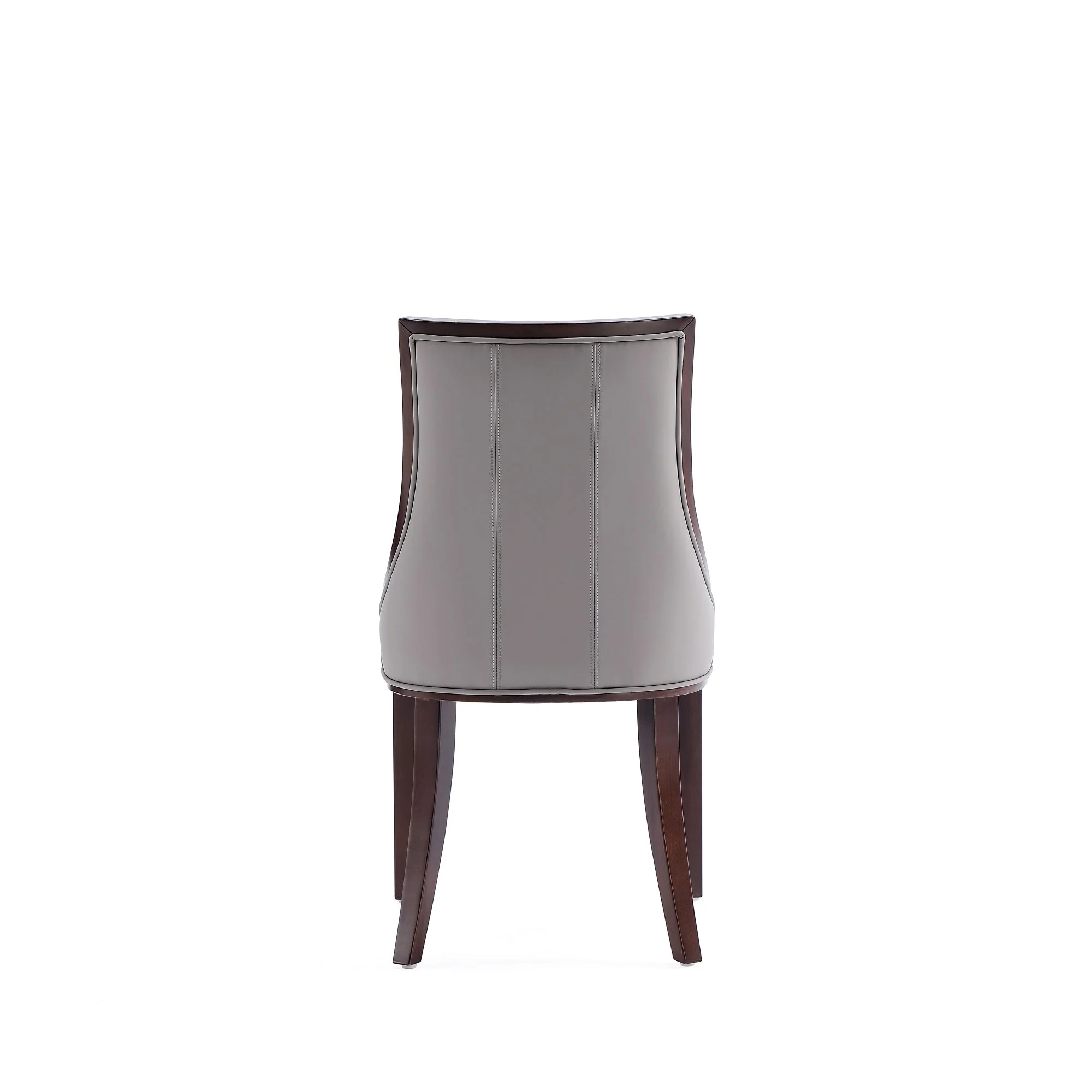 Fifth Avenue Faux Leather Dining Chair in Grey and Walnut (set of 4) - Image 8