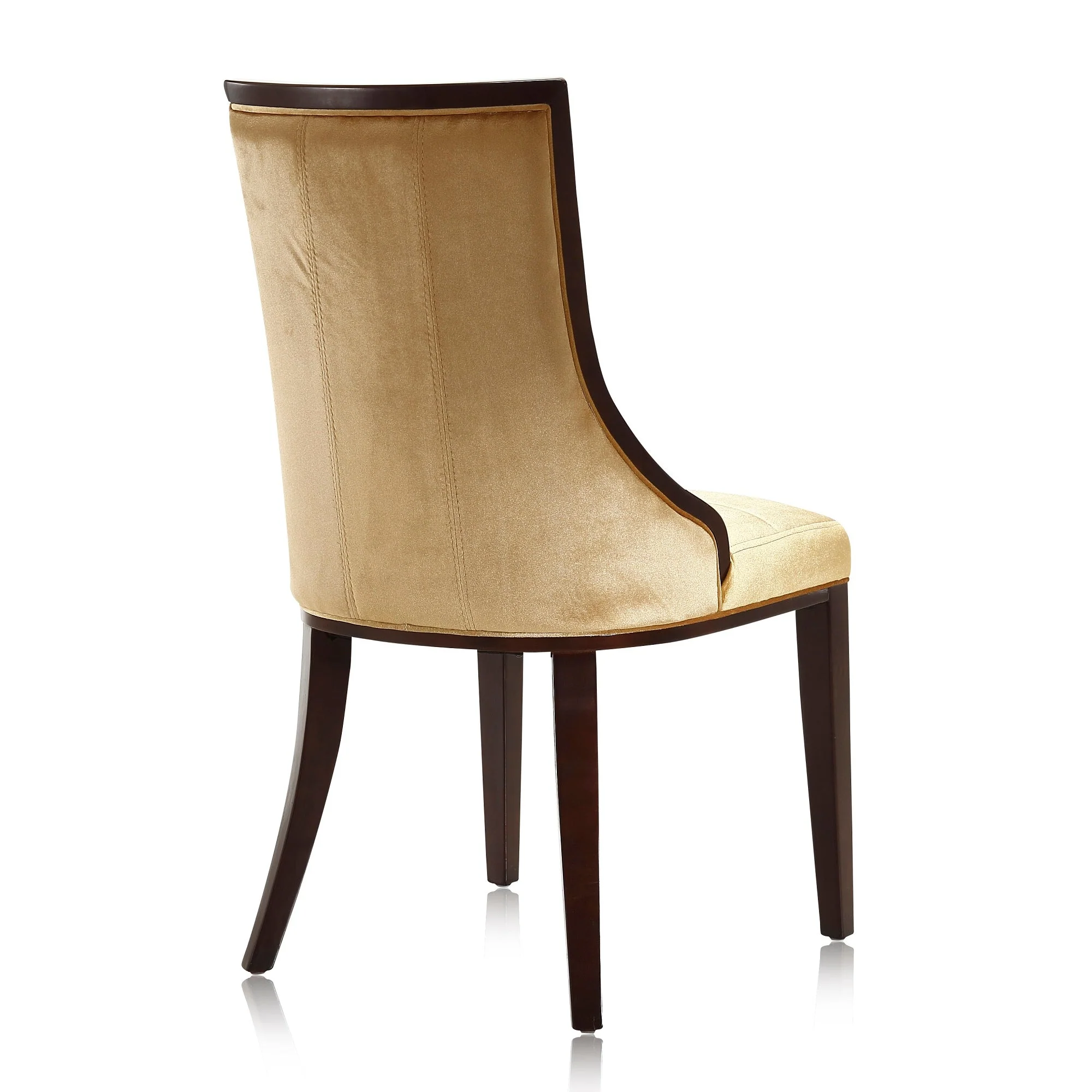 Fifth Avenue Velvet Dining Chair (Set of Two) in Antique Gold and Walnut - Image 7