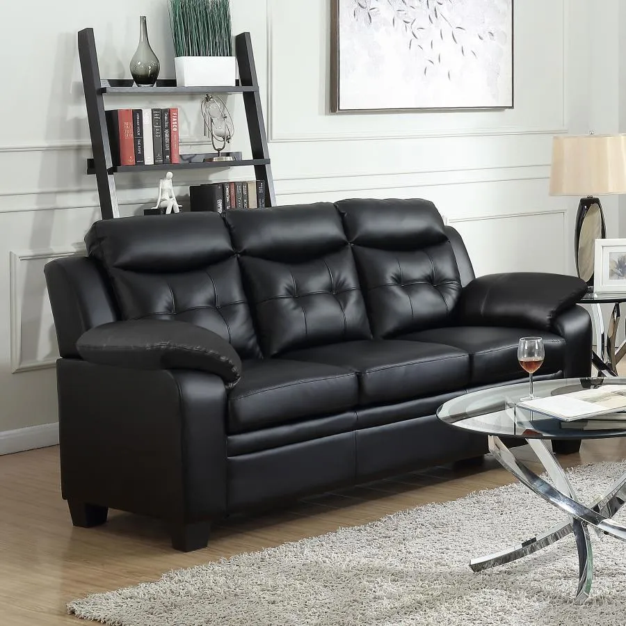 Finley Black Tufted Upholstered Sofa - Image 2
