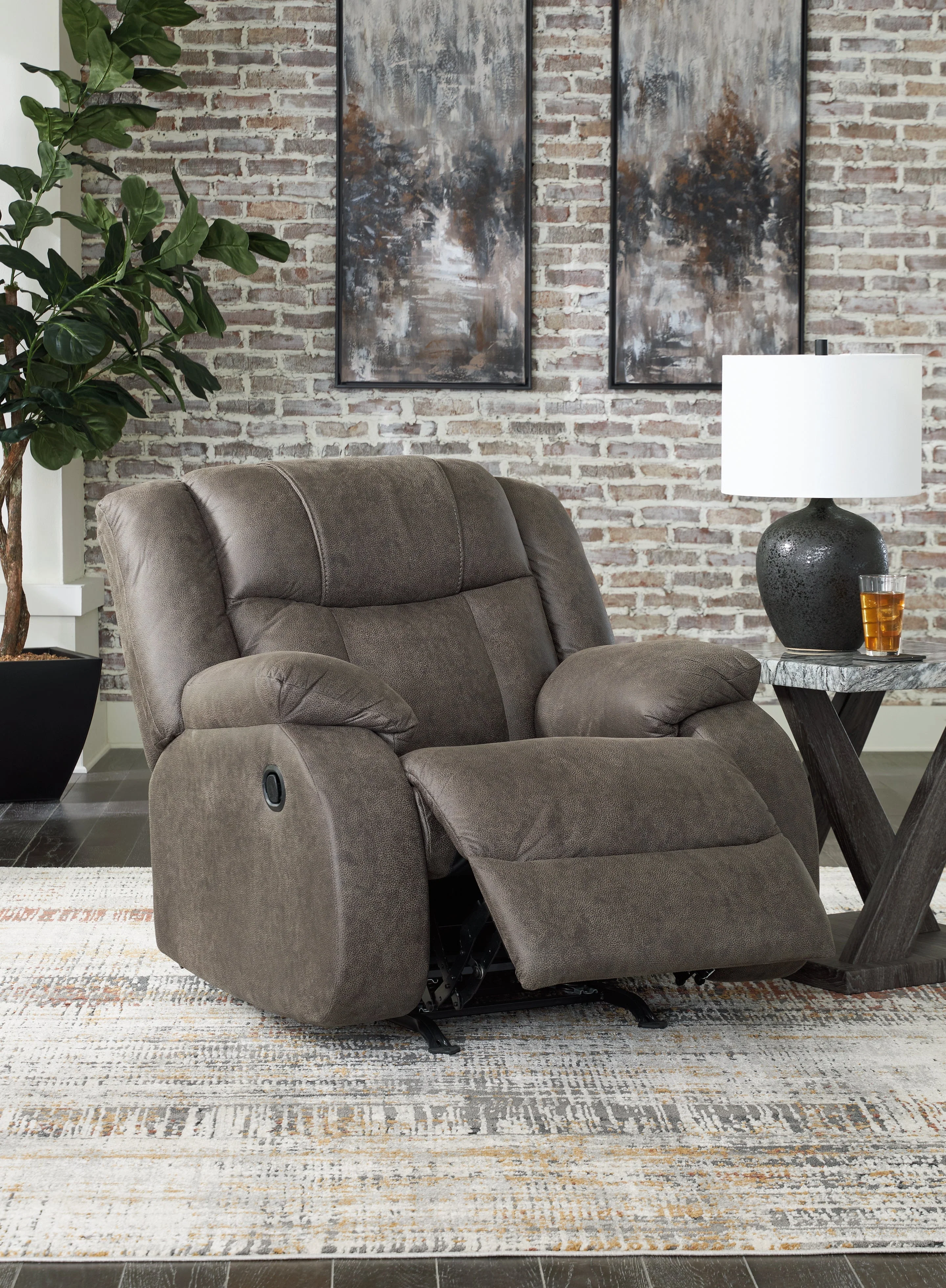 First Base Gunmetal Reclining Living Room Set - Image 20