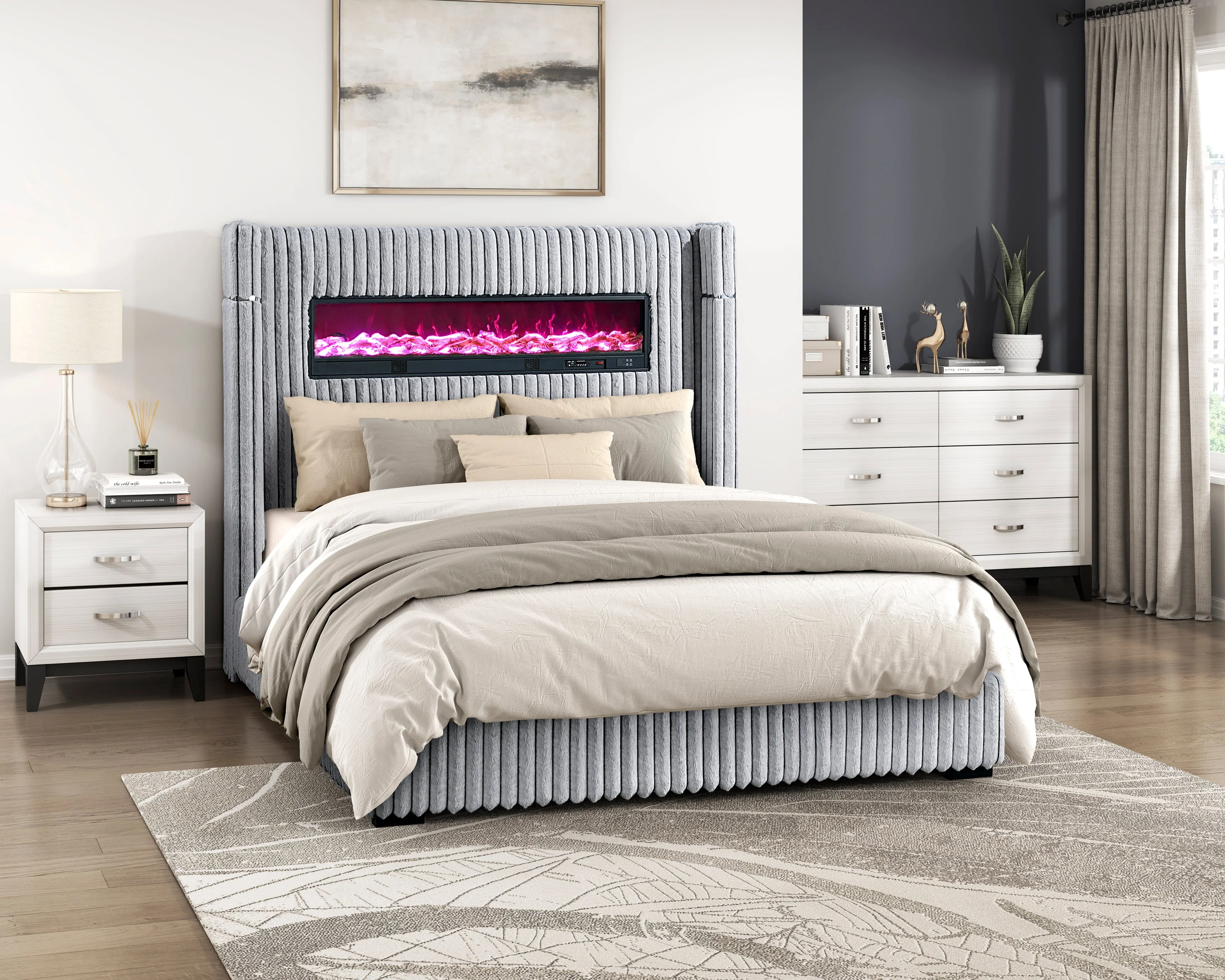 Fitzroy Gray Upholstered King Bed - Image 2