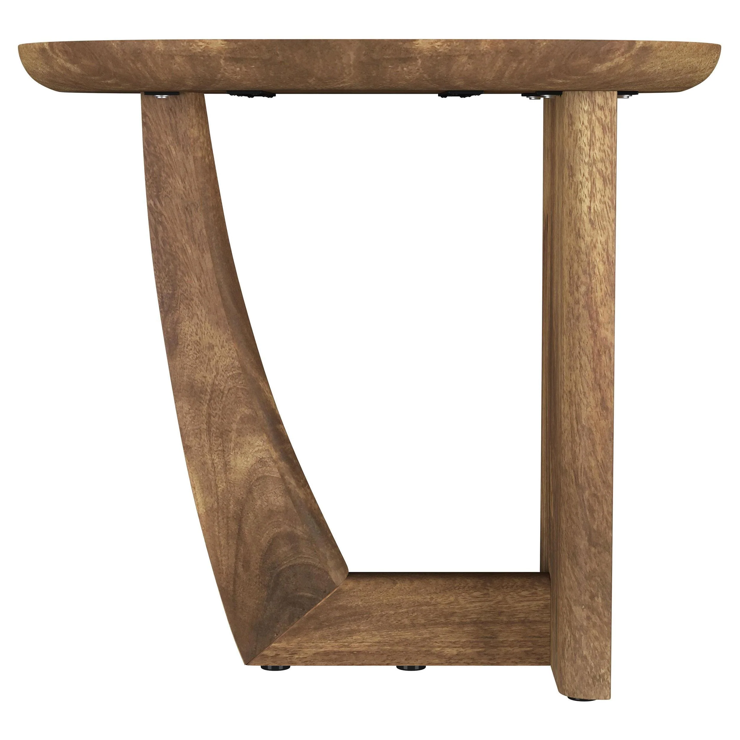 Fletcher Brown Round Solid Mango Wood Accent Side Table - Image 4