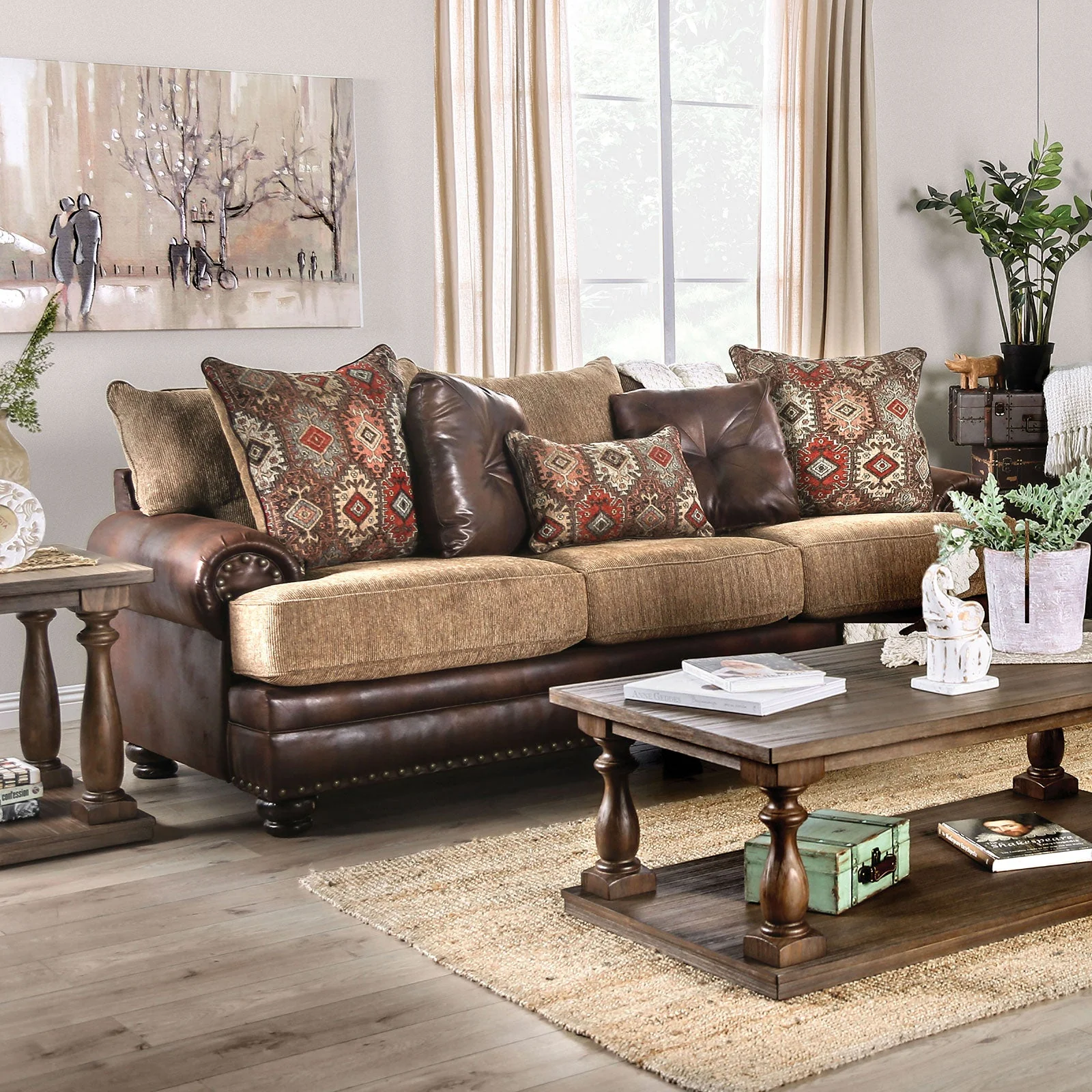 Fletcher Brown/Tan Sofa & Loveseat - Image 3