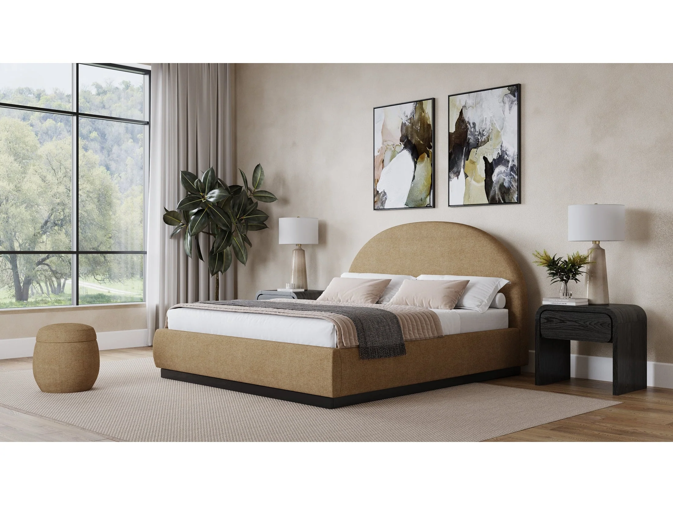 Flex Porcini Full Upholstered Bed
