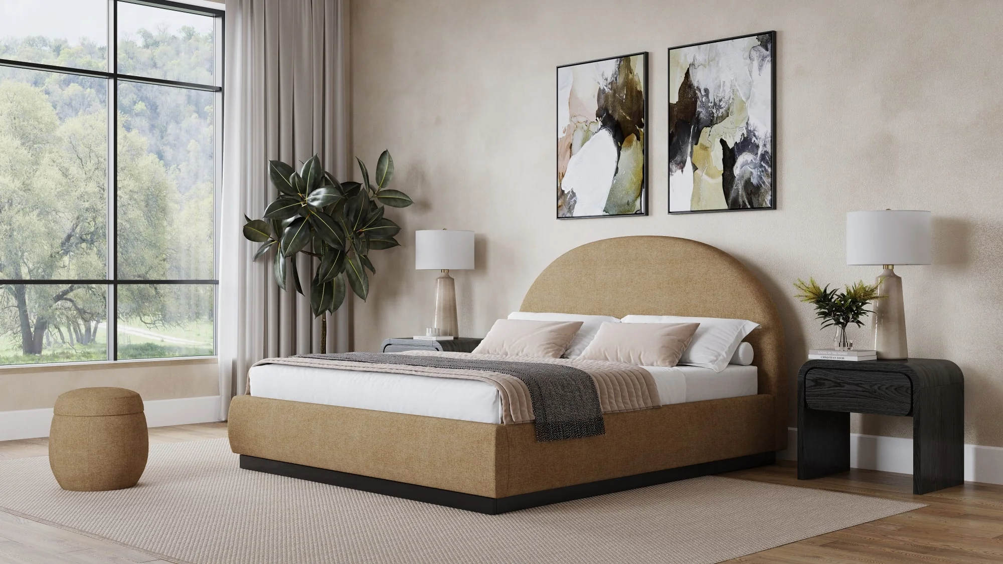 Flex Porcini Full Upholstered Bed - Image 2