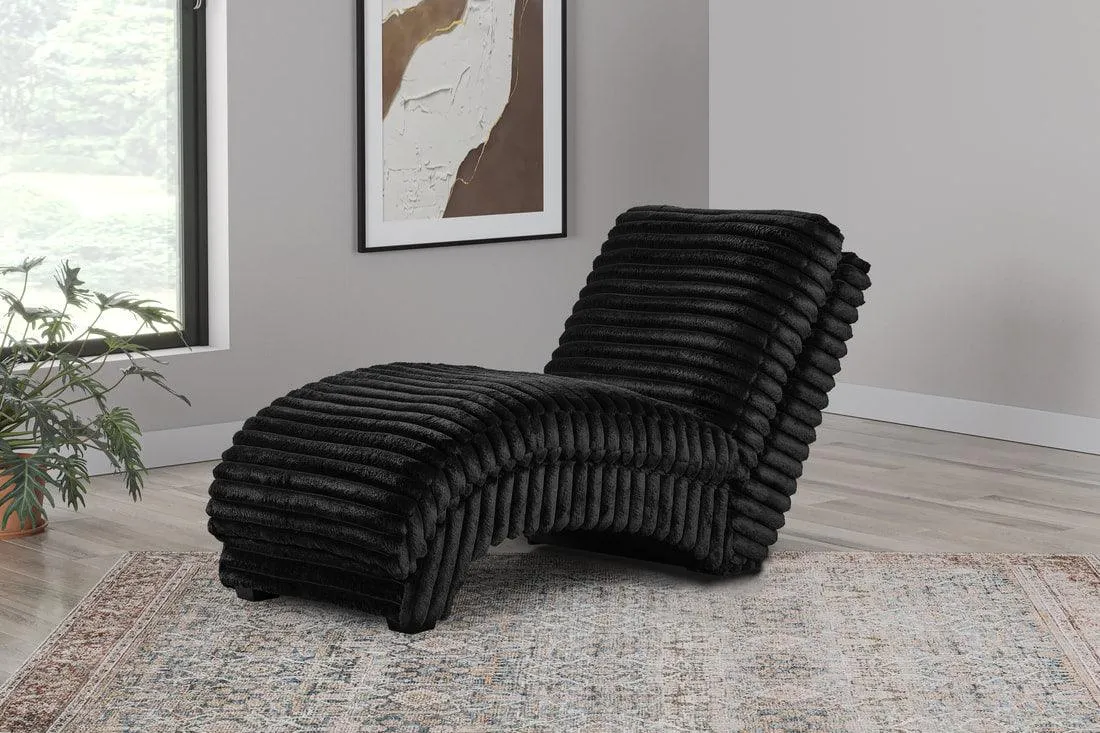 Flexora Black Fabric Chaise
