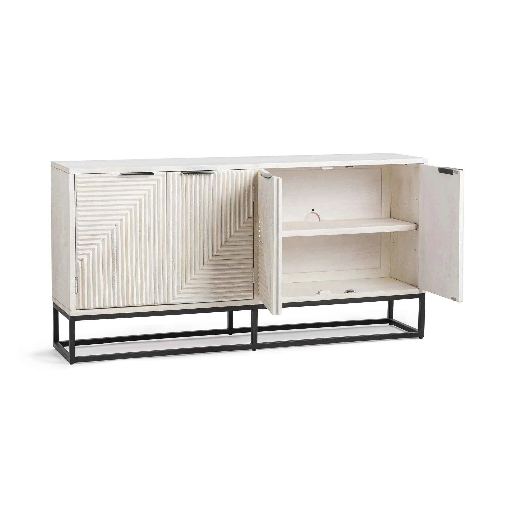 Flint 4 Door Cabinet - Coastal White - Image 3