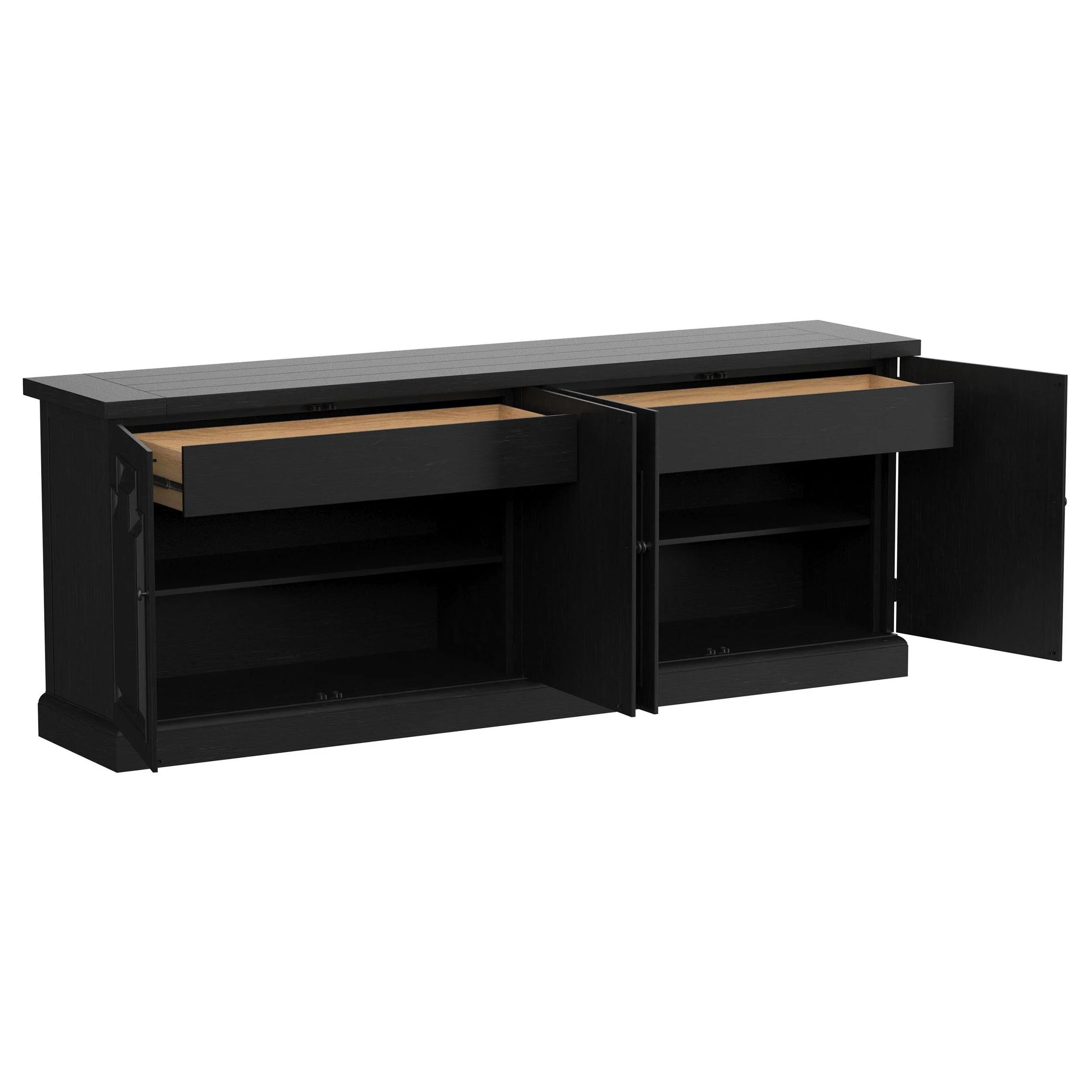 Florence Antique Black 4-door Dining Sideboard Buffet Cabinet - Image 6