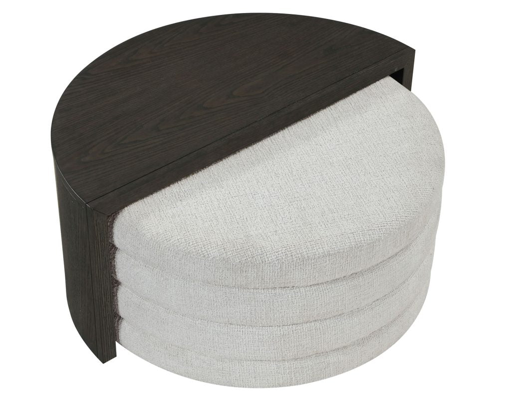 Florence Black Nesting Cocktail Table with Castered Ottoman - Image 6