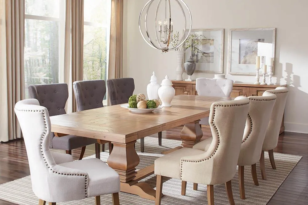 Florence Rustic Smoke Double Pedestal Dining Table - Image 3