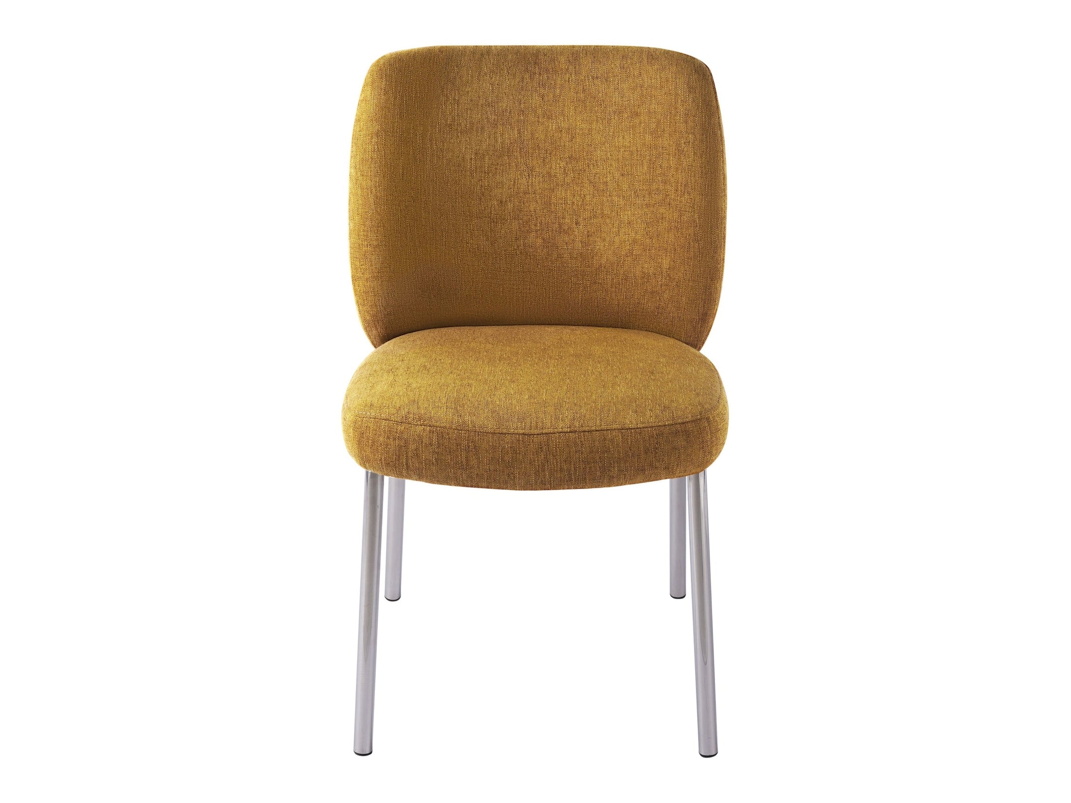 Fomo Chenille-upholstered Stainless Steel Base Dining Chair in Pineapple (Set of 2)