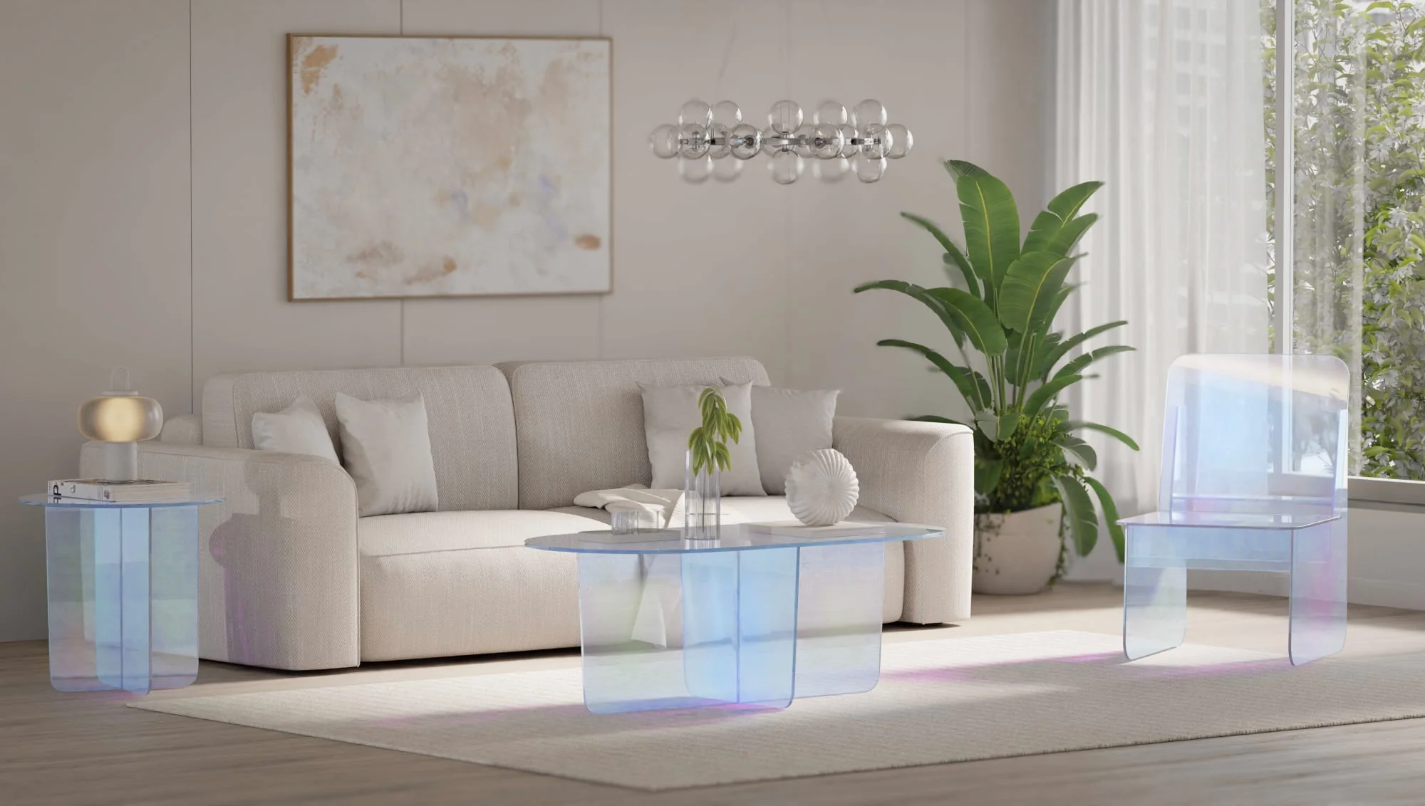 Fomo Iridescent Glass Small End Table - Image 4
