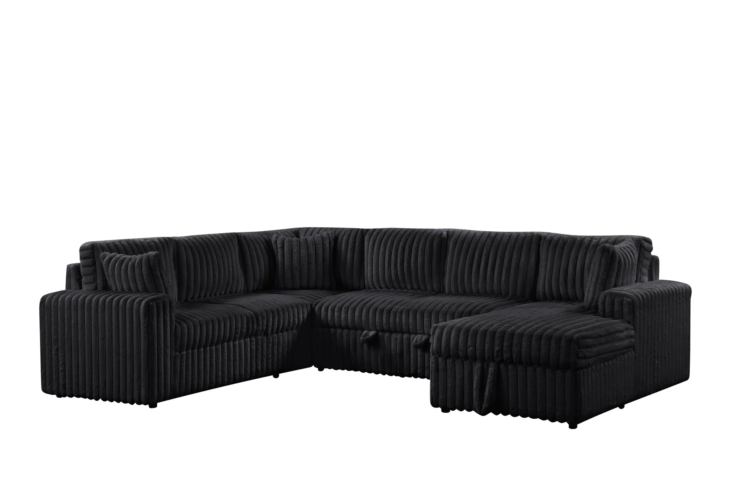 Forever Black Sectional With Pull-Out Bed - Image 2
