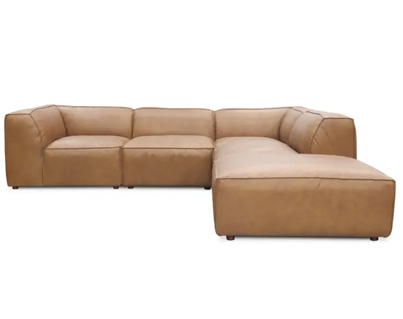 Form Classic L-Shaped Modular Sectional Sonoran Tan Leather