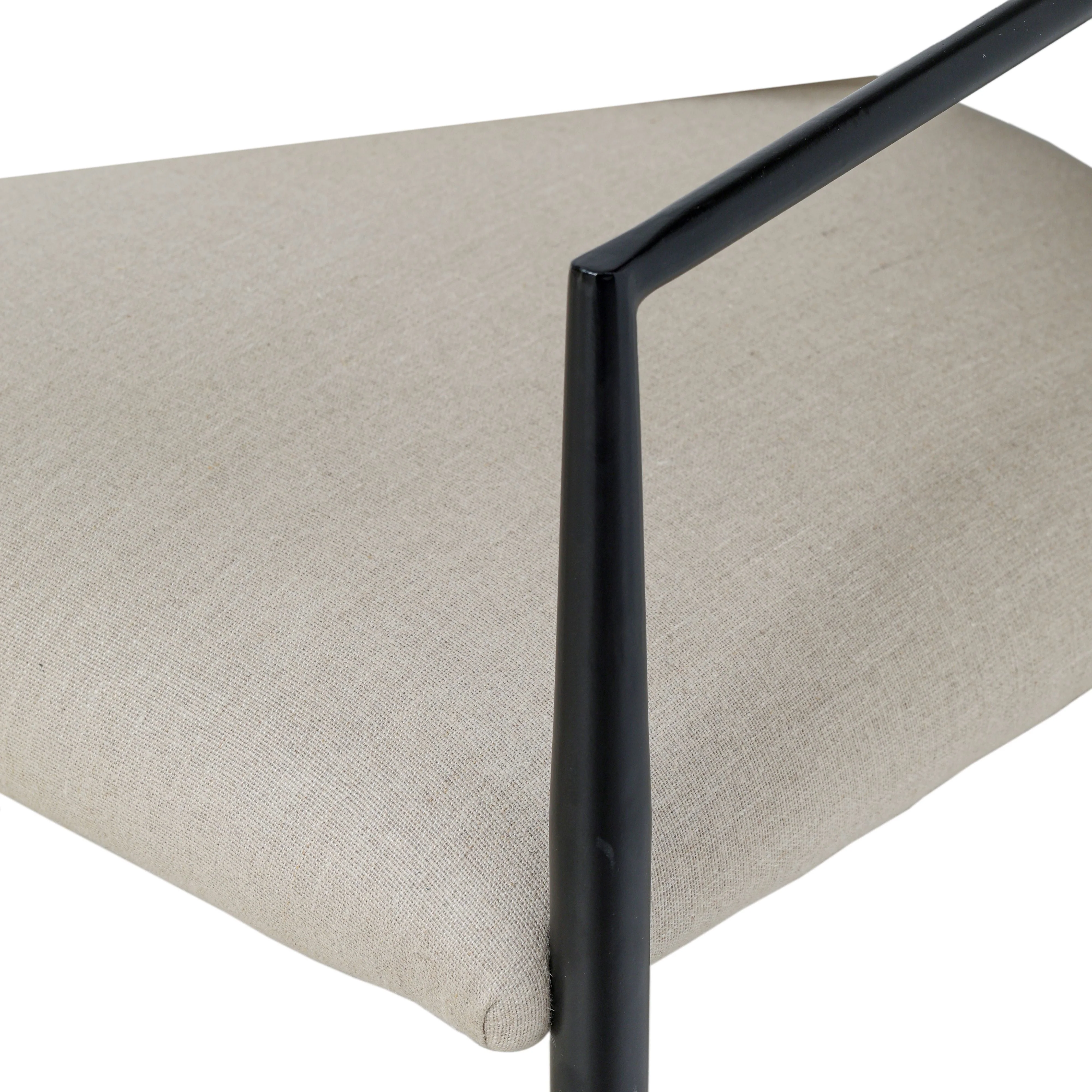 Forte Cream Linen Forged Iron Dining Chair - Image 5