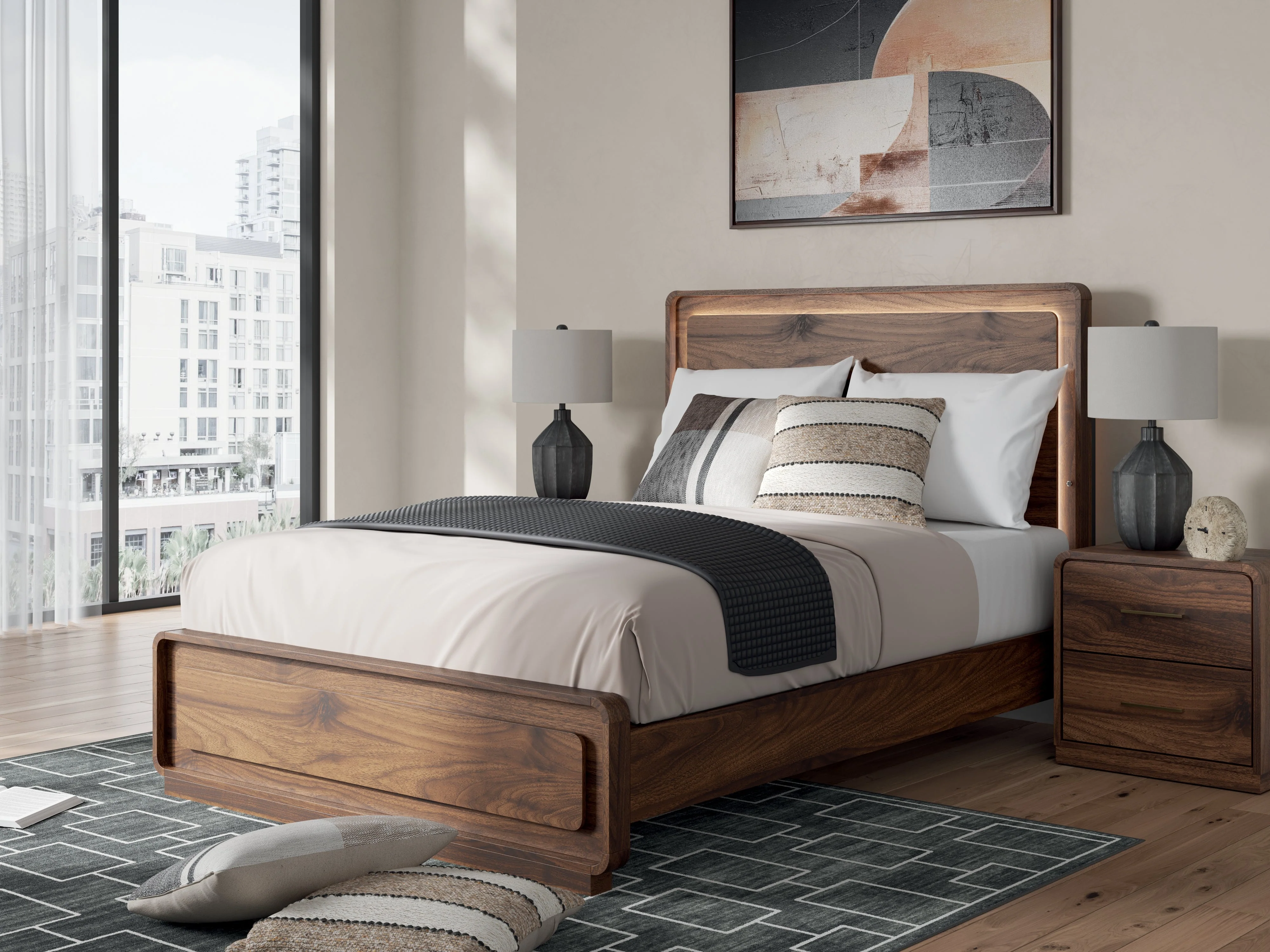 Fortlorn Walnut Brown Queen Panel Bed - Image 2