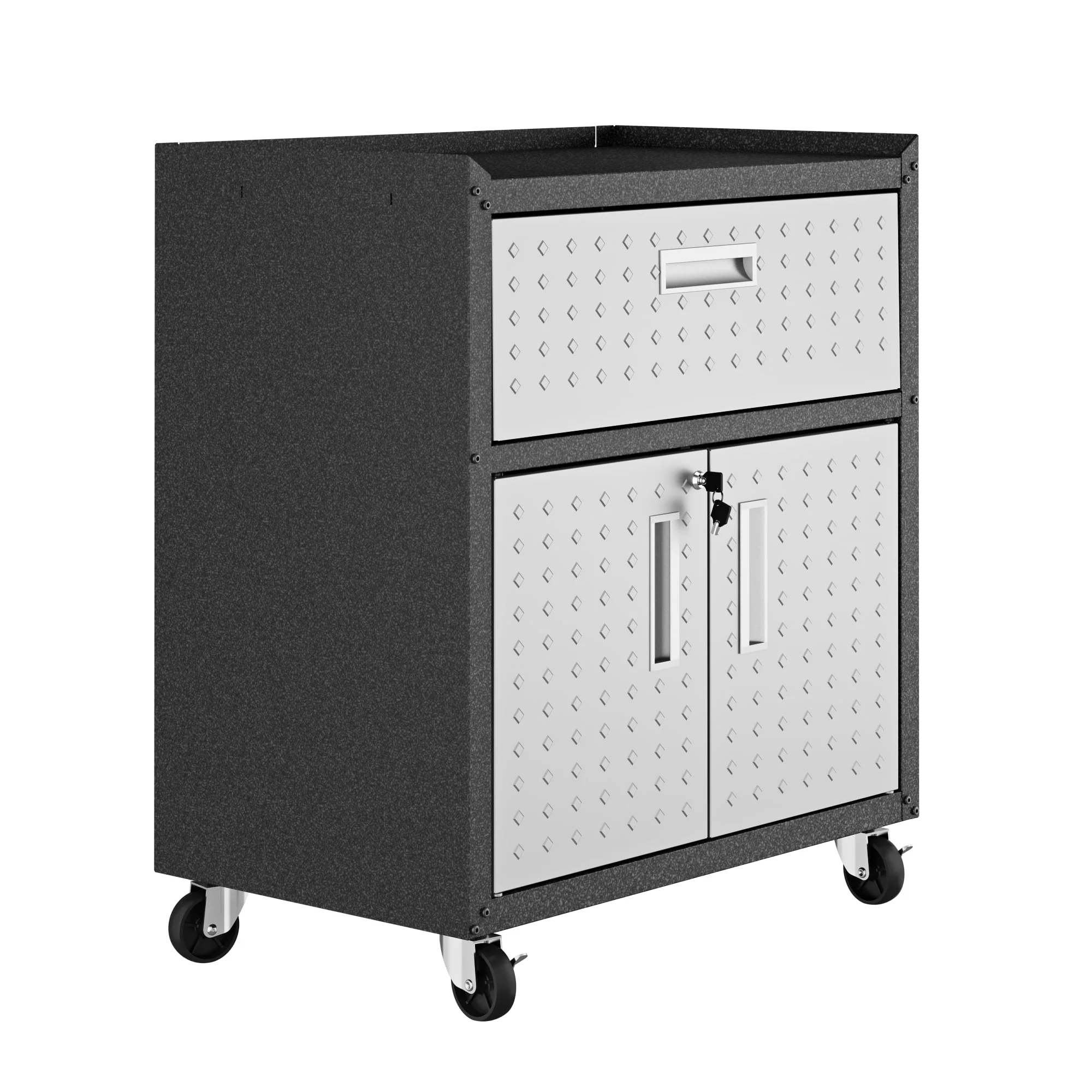 Fortress 31.5" Mobile Garage Cabinet with Drawer and Shelves in Grey - Image 10