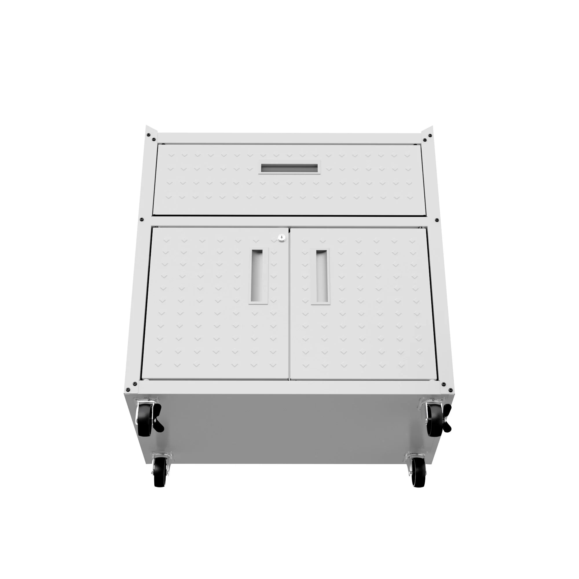 Fortress 31.5" Mobile Garage Cabinet with Drawer and Shelves in White - Image 8