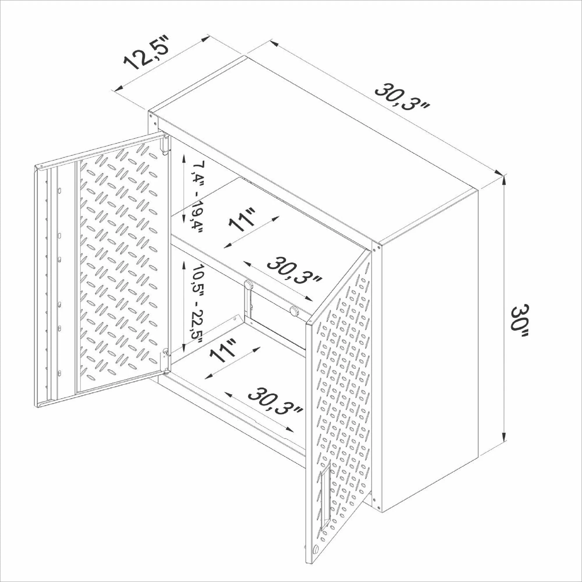 Fortress Floating Garage Cabinet in Grey (set of 2) - Image 3