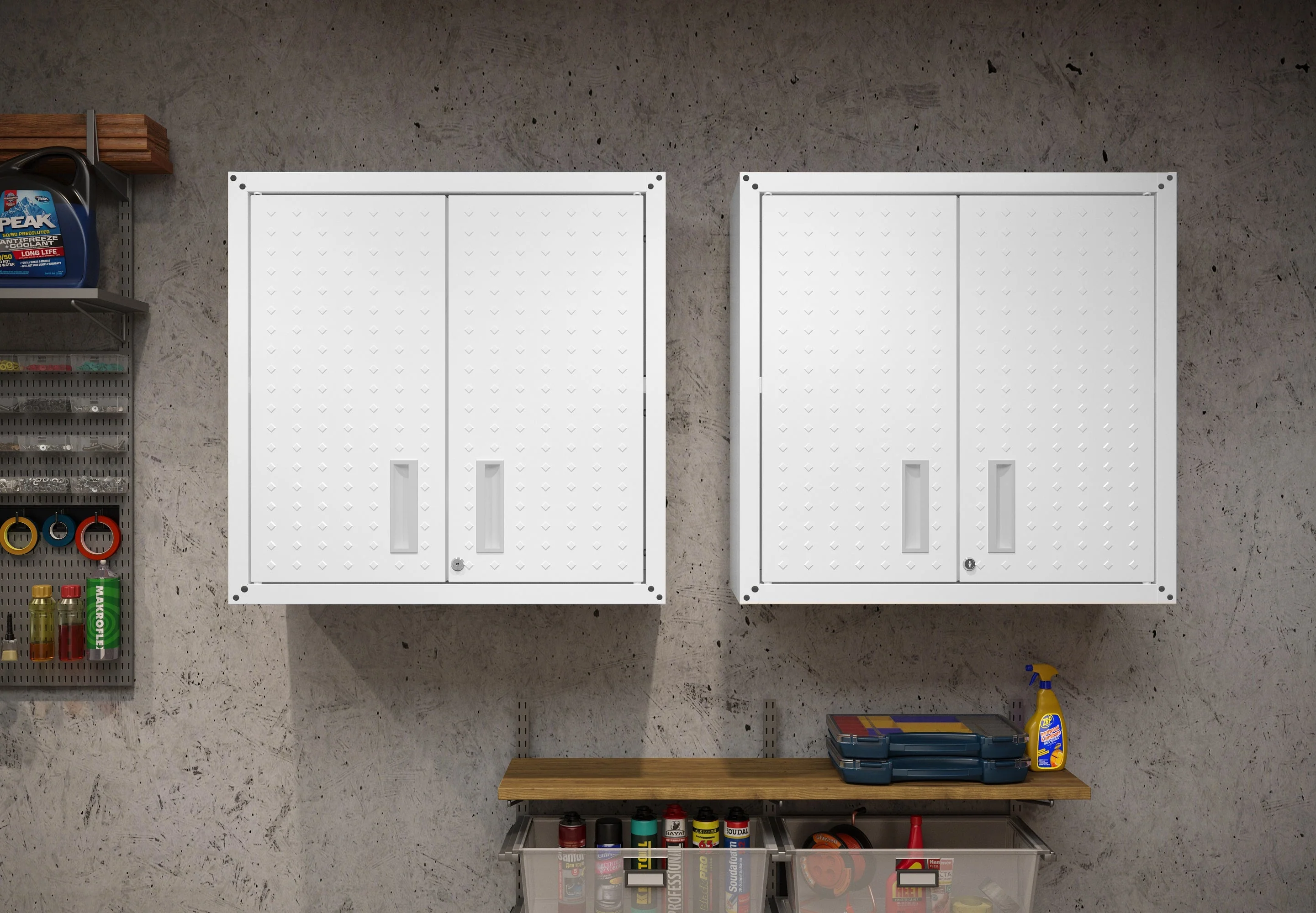 Fortress Floating Garage Cabinet in White (set of 2) - Image 2