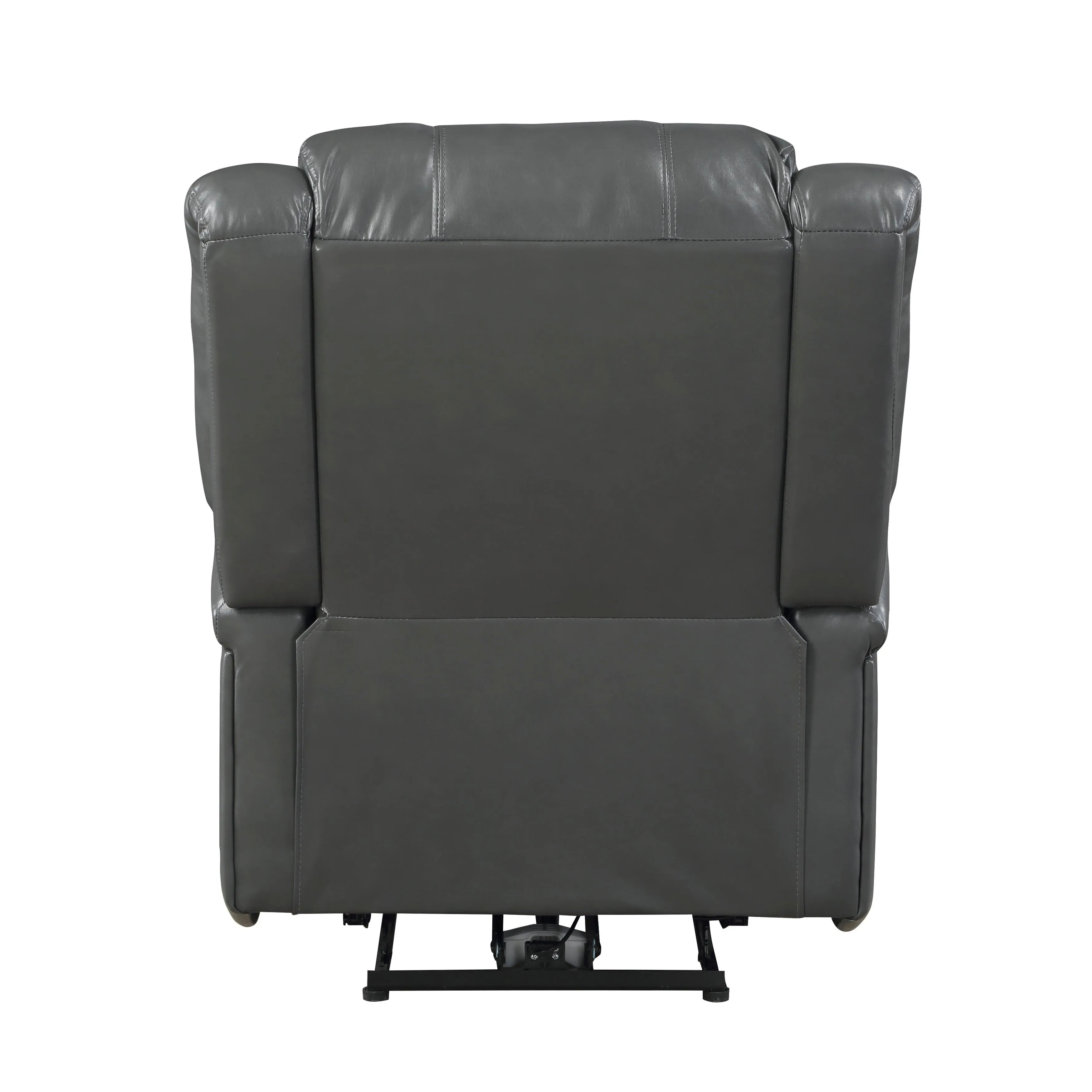 Foxcroft Gray Faux Leather Power Reclining Chair - Image 4