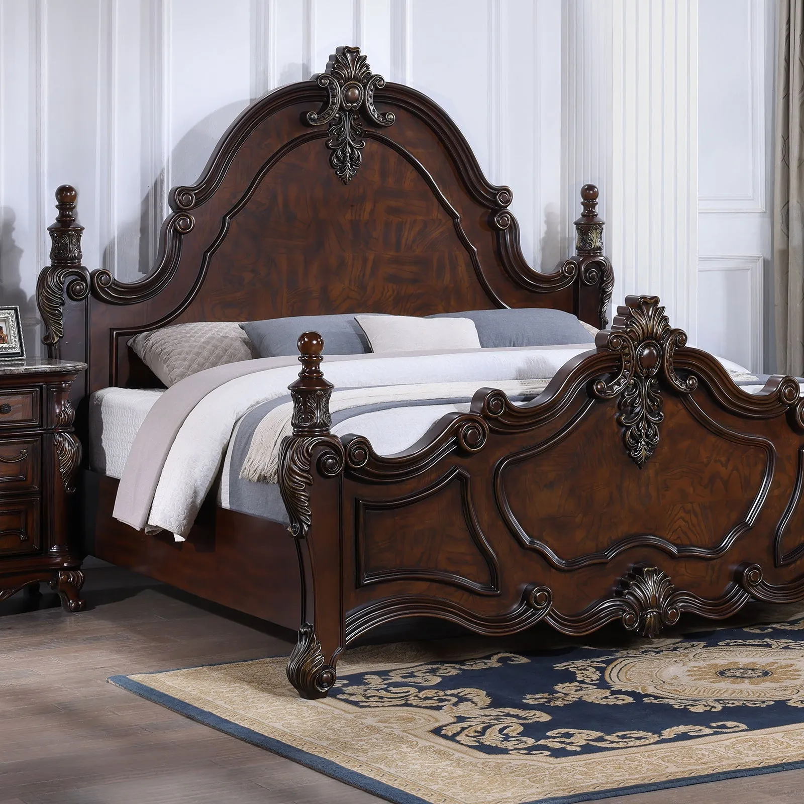 Francione Dark Cherry 5-Piece Queen Bedroom Set - Image 2