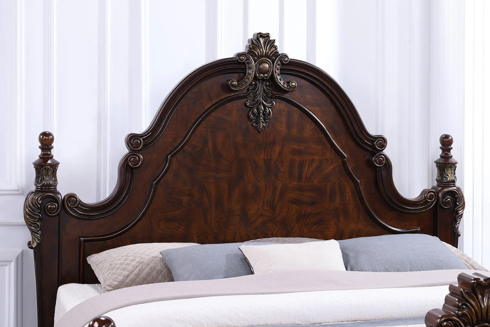 Francione Dark Cherry 5-Piece Queen Bedroom Set - Image 3