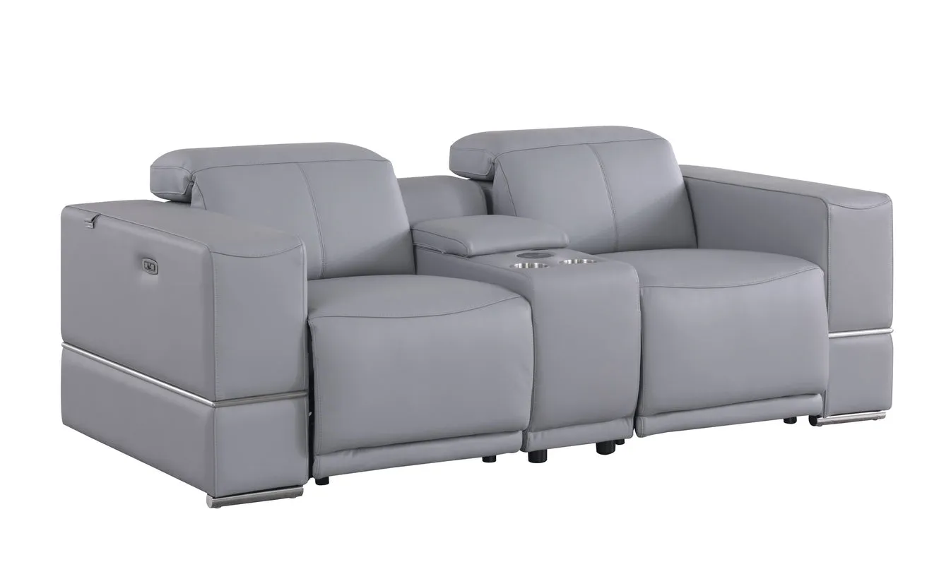 Franco Light Blue Power Reclining Living Room Set - Image 3