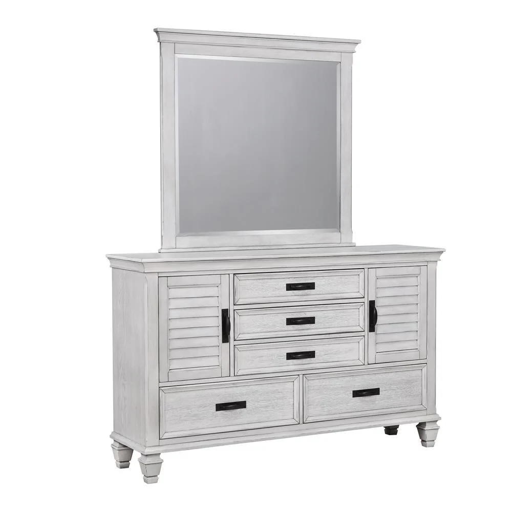 Franco White Antique Rectangular Mirror - Image 2
