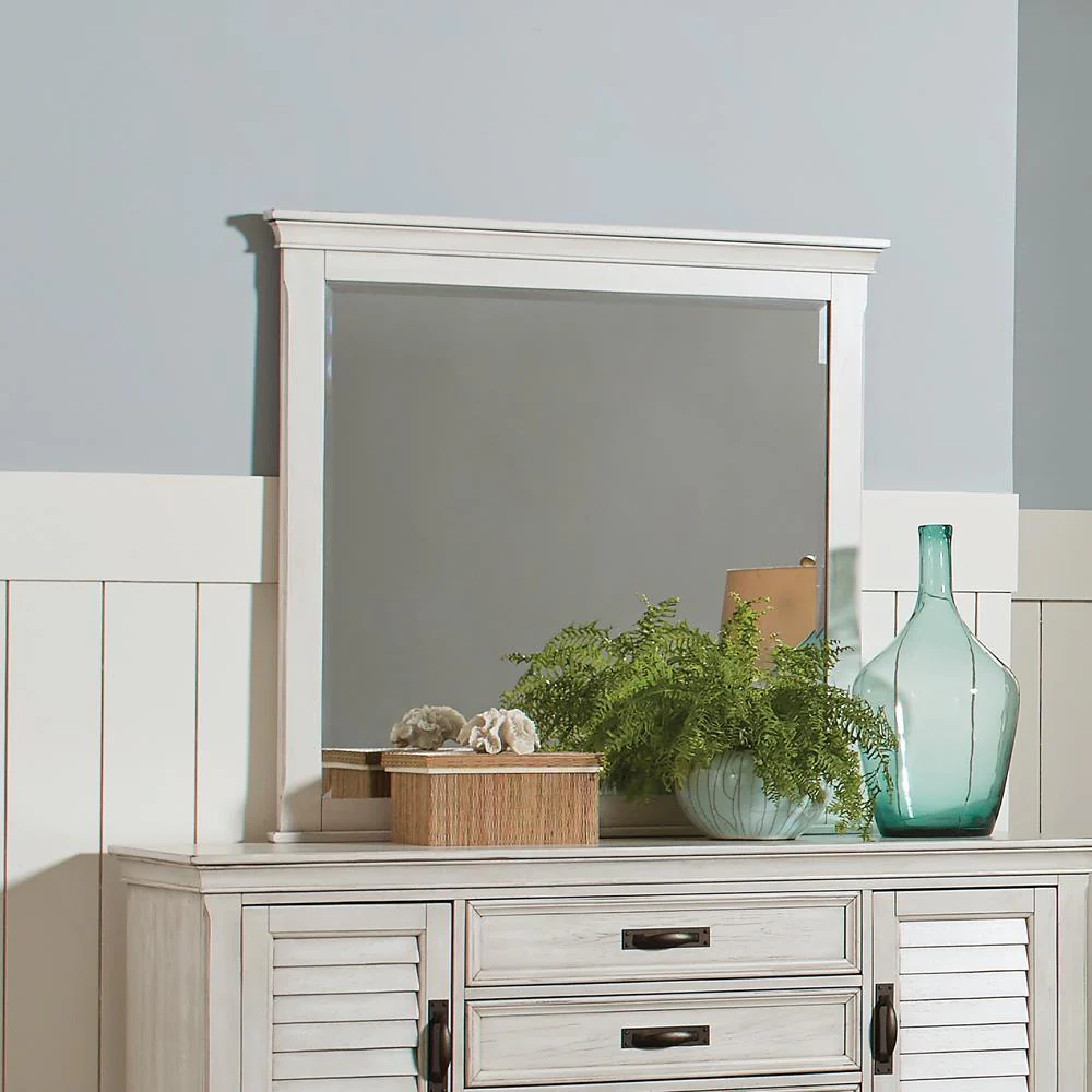 Franco White Antique Rectangular Mirror - Image 3
