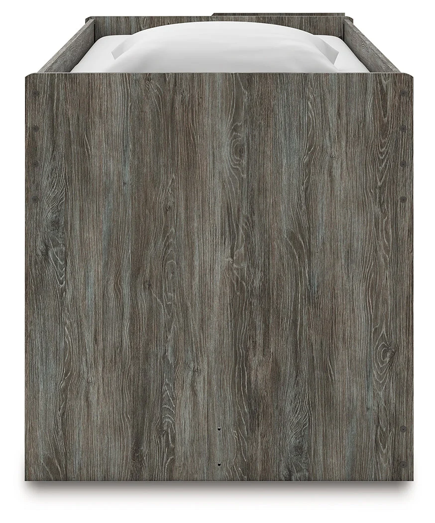 Frandern Gray Twin Loft  Bed with Bookcase Storage - Image 7