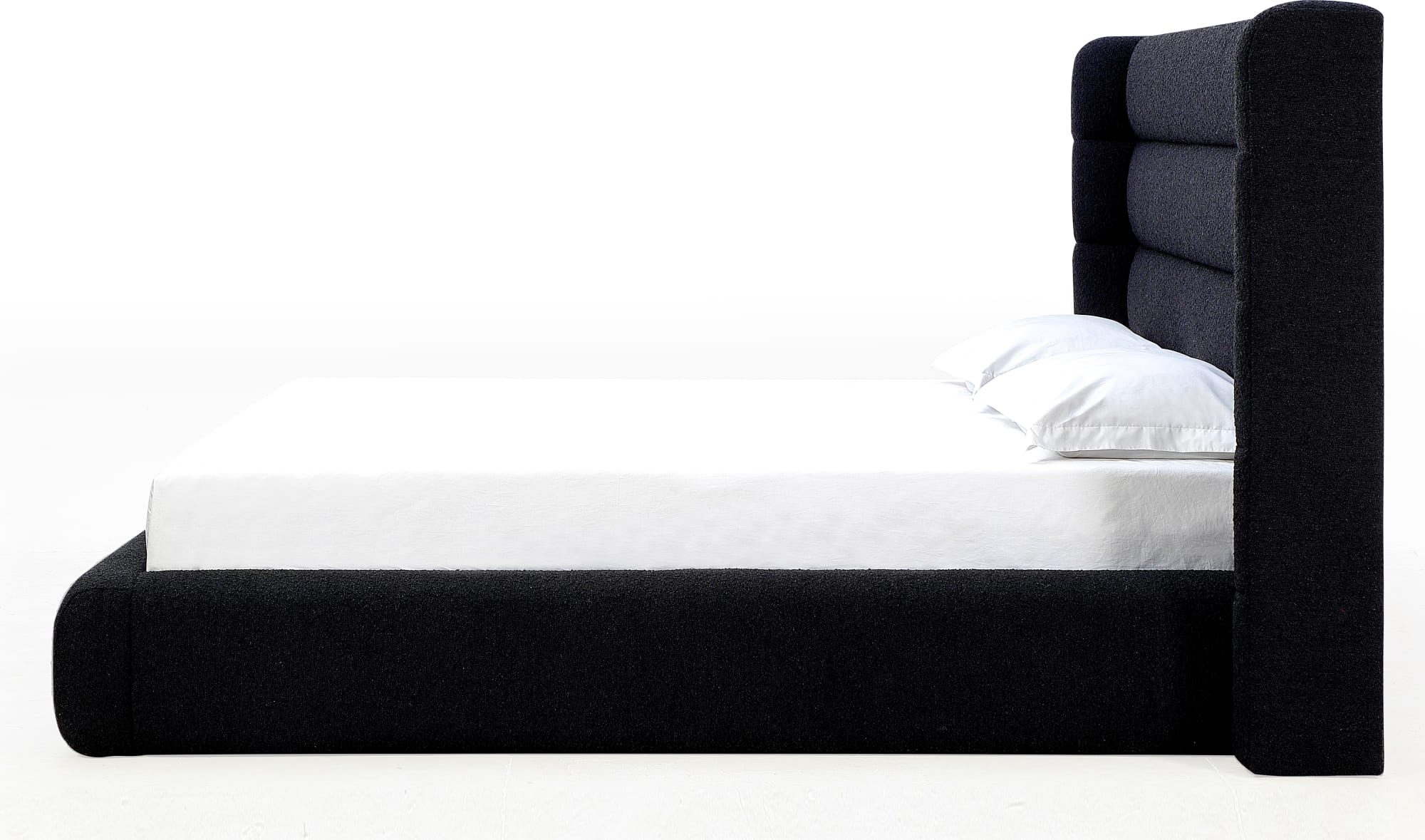 Frank Ember King Upholstered Wingback Platform Bed - Image 3