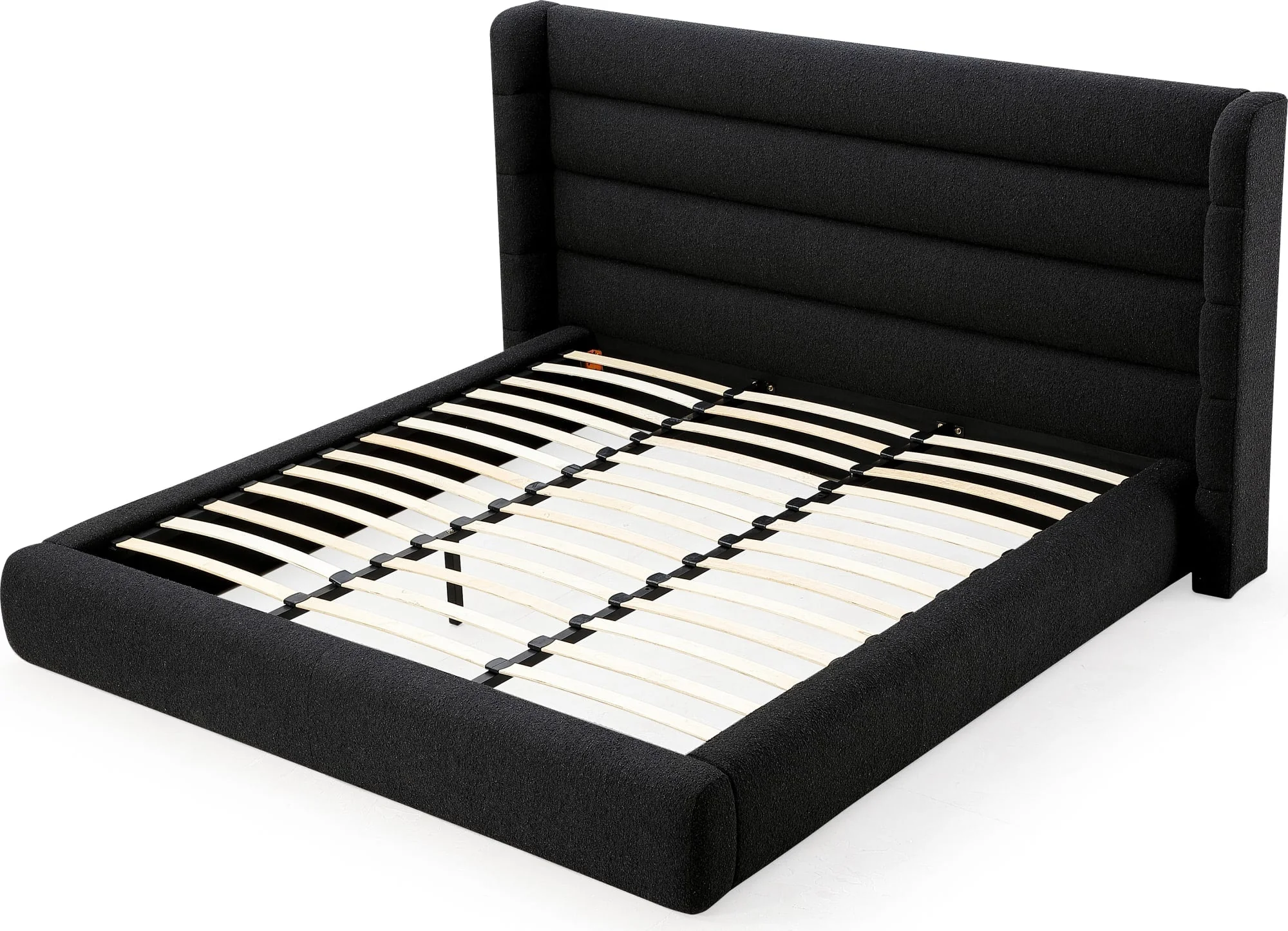 Frank Ember Queen Upholstered Wingback Platform Bed - Image 4