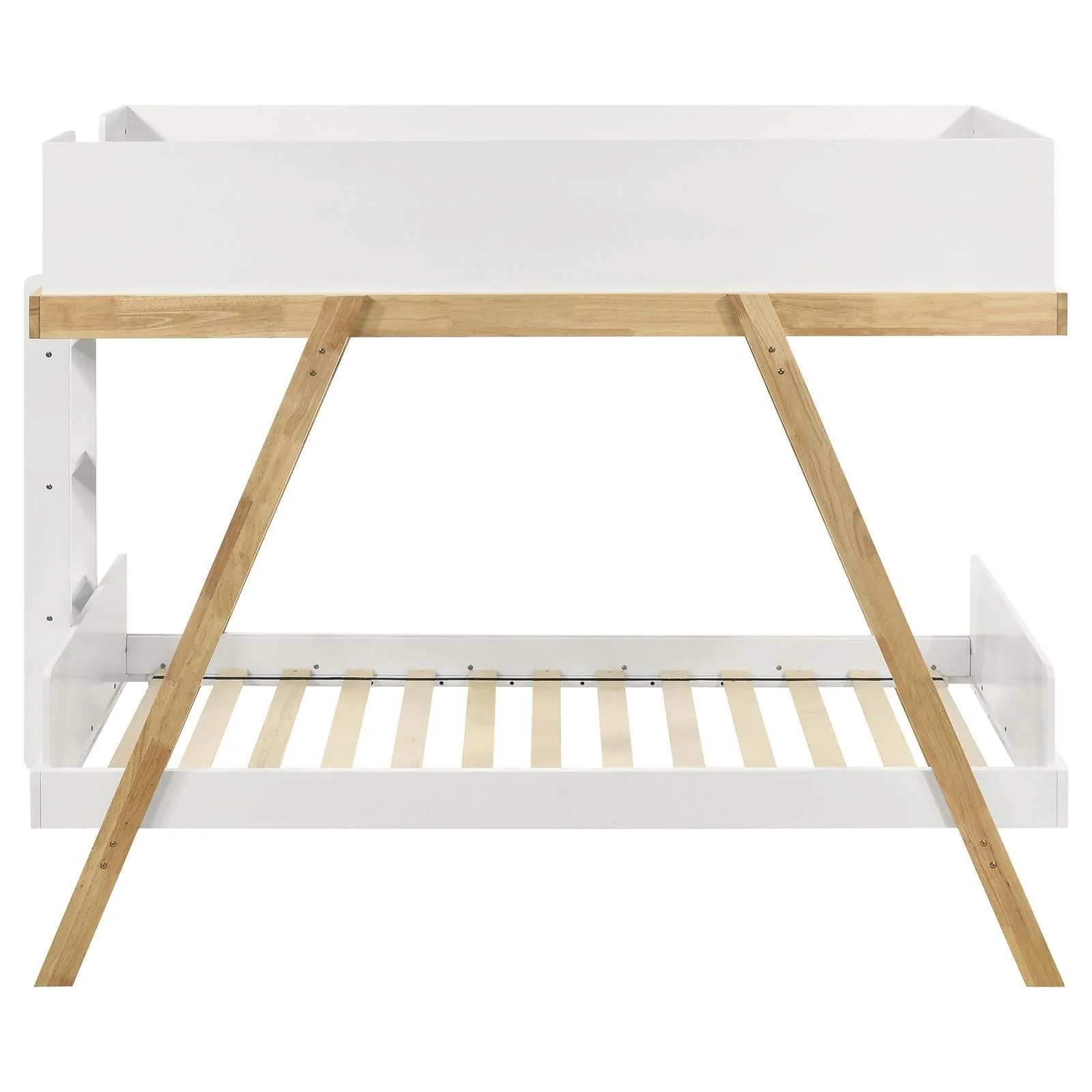 Frankie White and Natural Wood Twin Over Twin Bunk Bed - Image 2