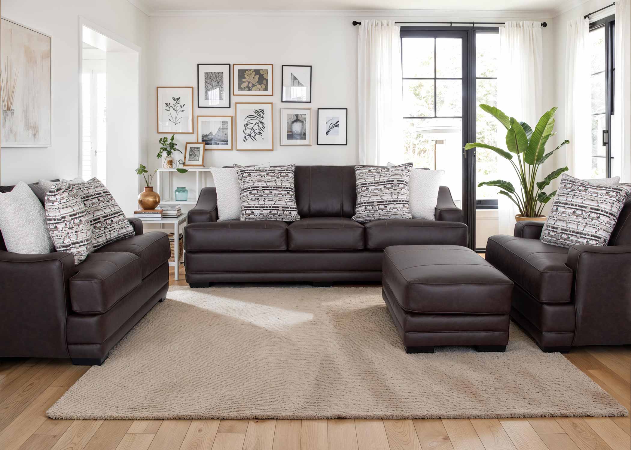 Franklin Duvall Coffee Prescott Oversized Sofa & Loveseat