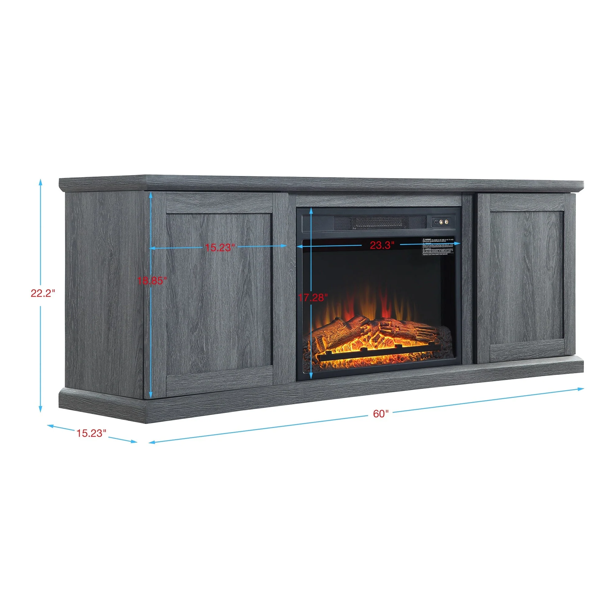 Franklin Fireplace in Grey - Image 3