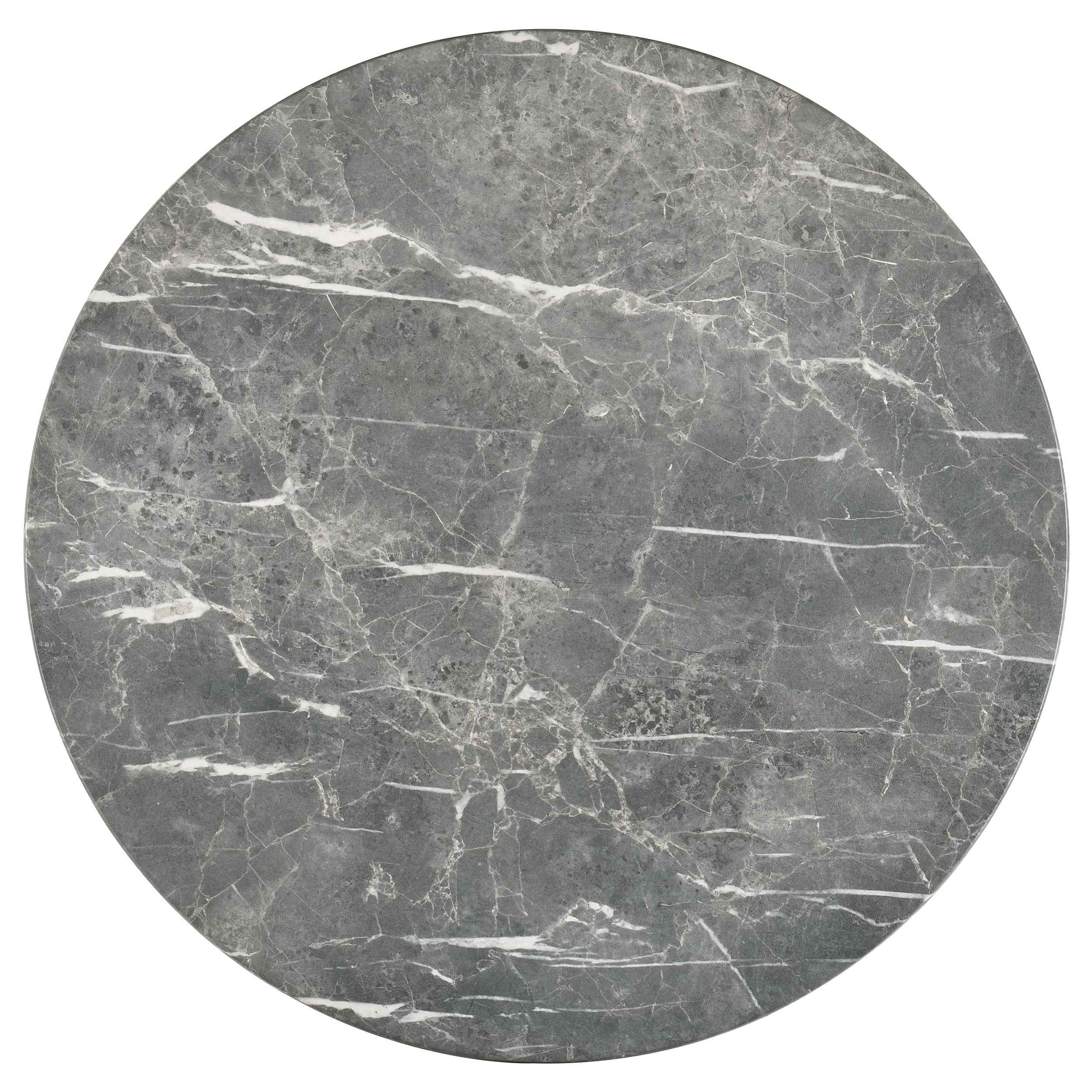 Franklin Grey/Dark Brown 3-piece Round Pedestal Coffee Table Set - Image 6