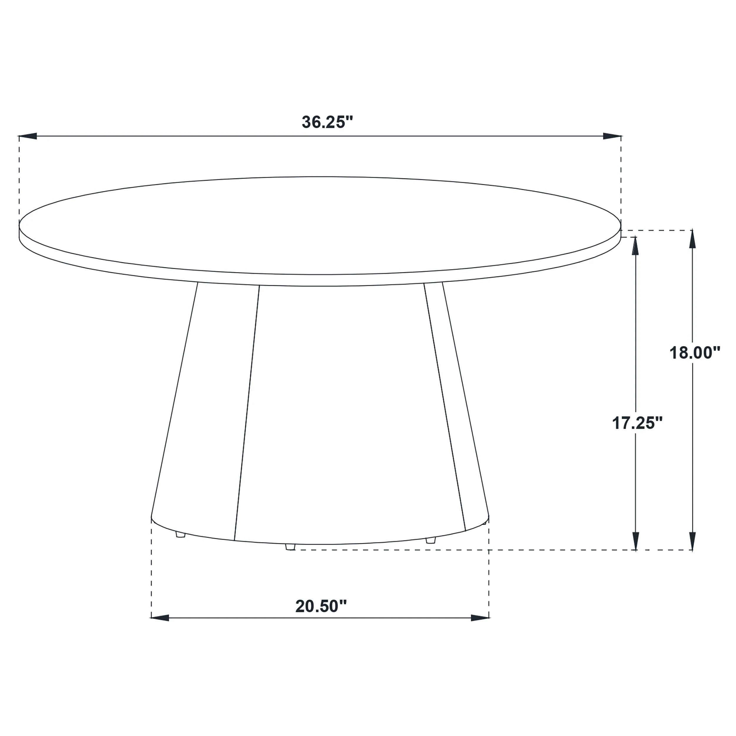 Franklin Grey/Dark Brown 36-inch Round Pedestal Coffee Table - Image 7