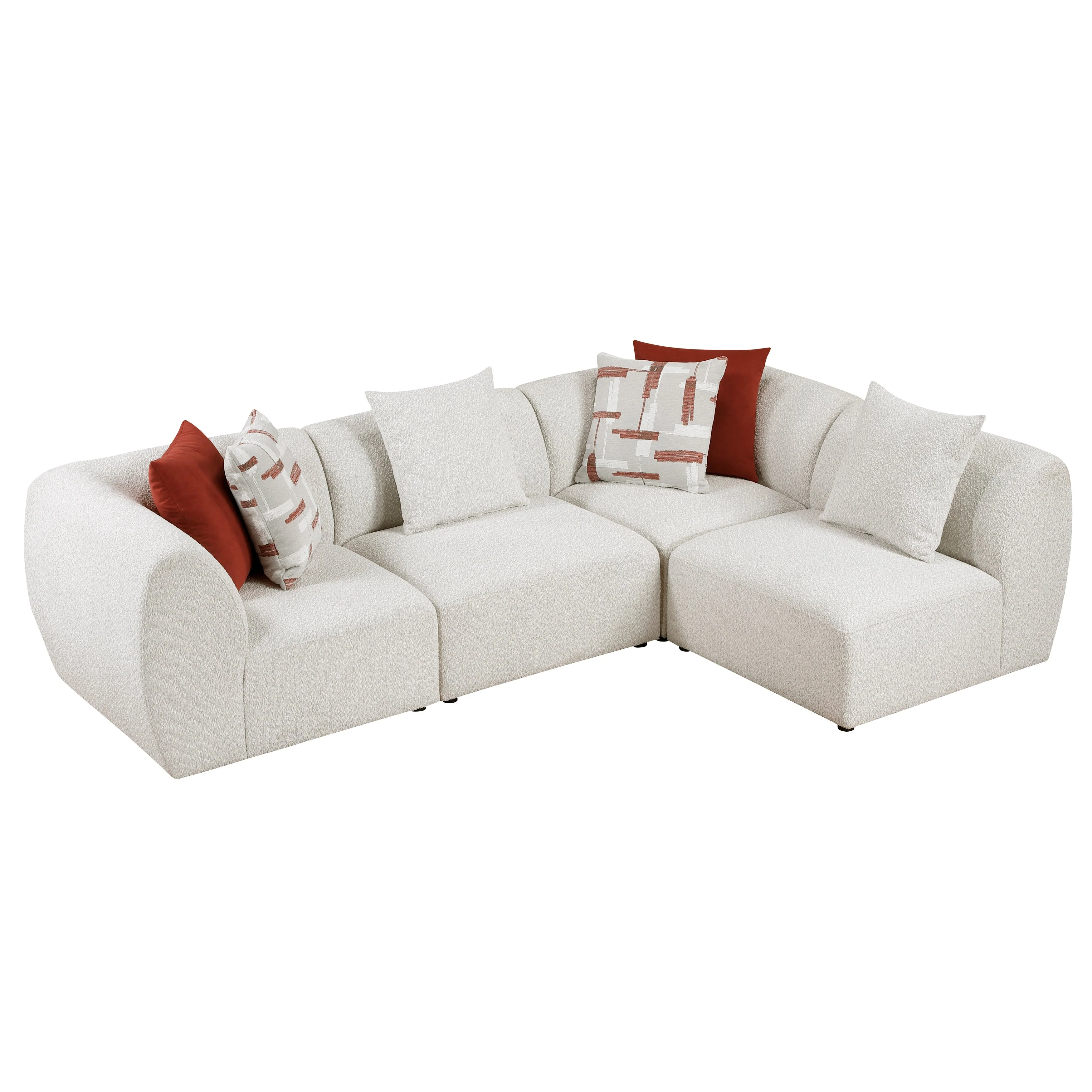 Franz Beige Chenille 4-Piece Modular Sectional - Image 2