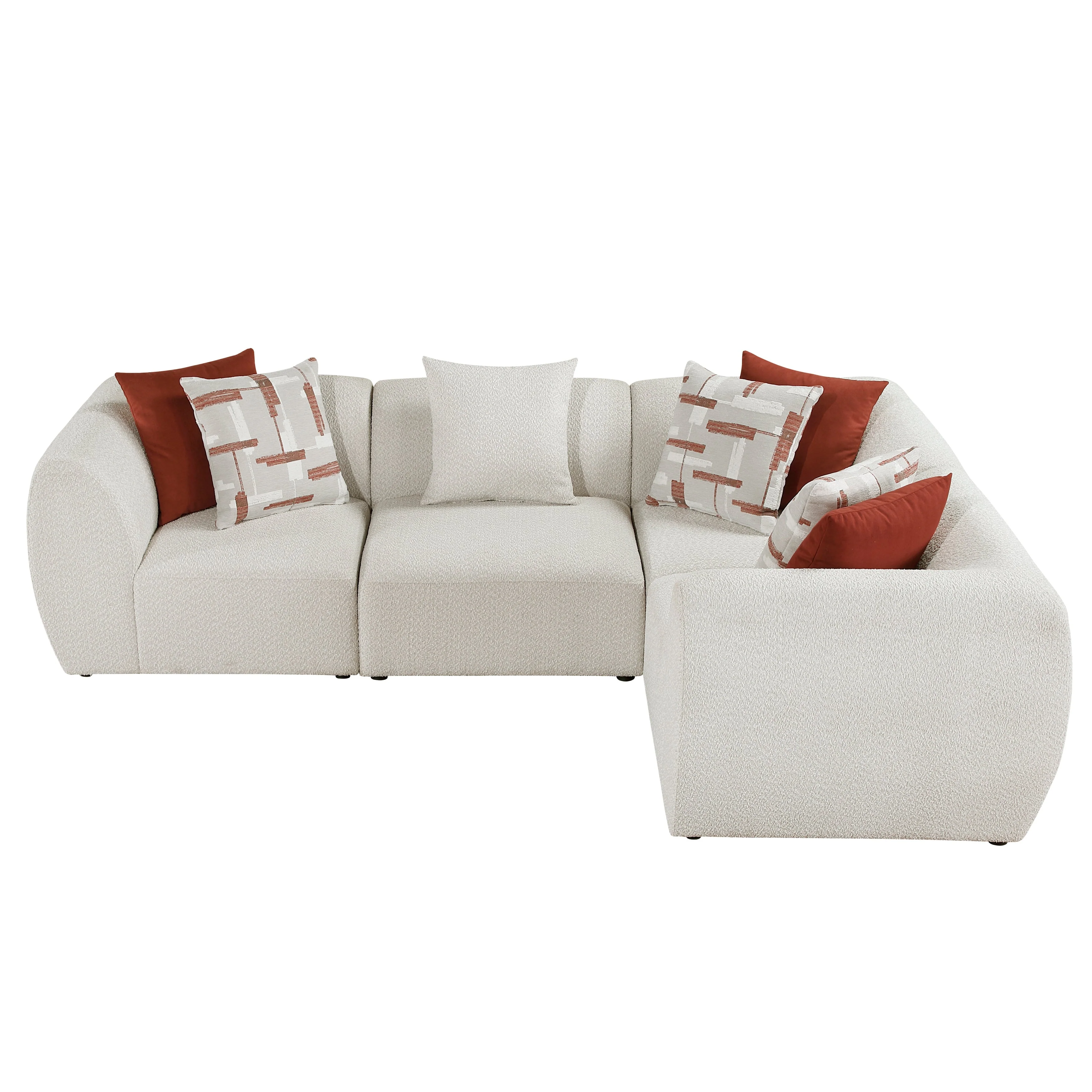 Franz Beige Chenille 4-Piece Modular Sectional - Image 3